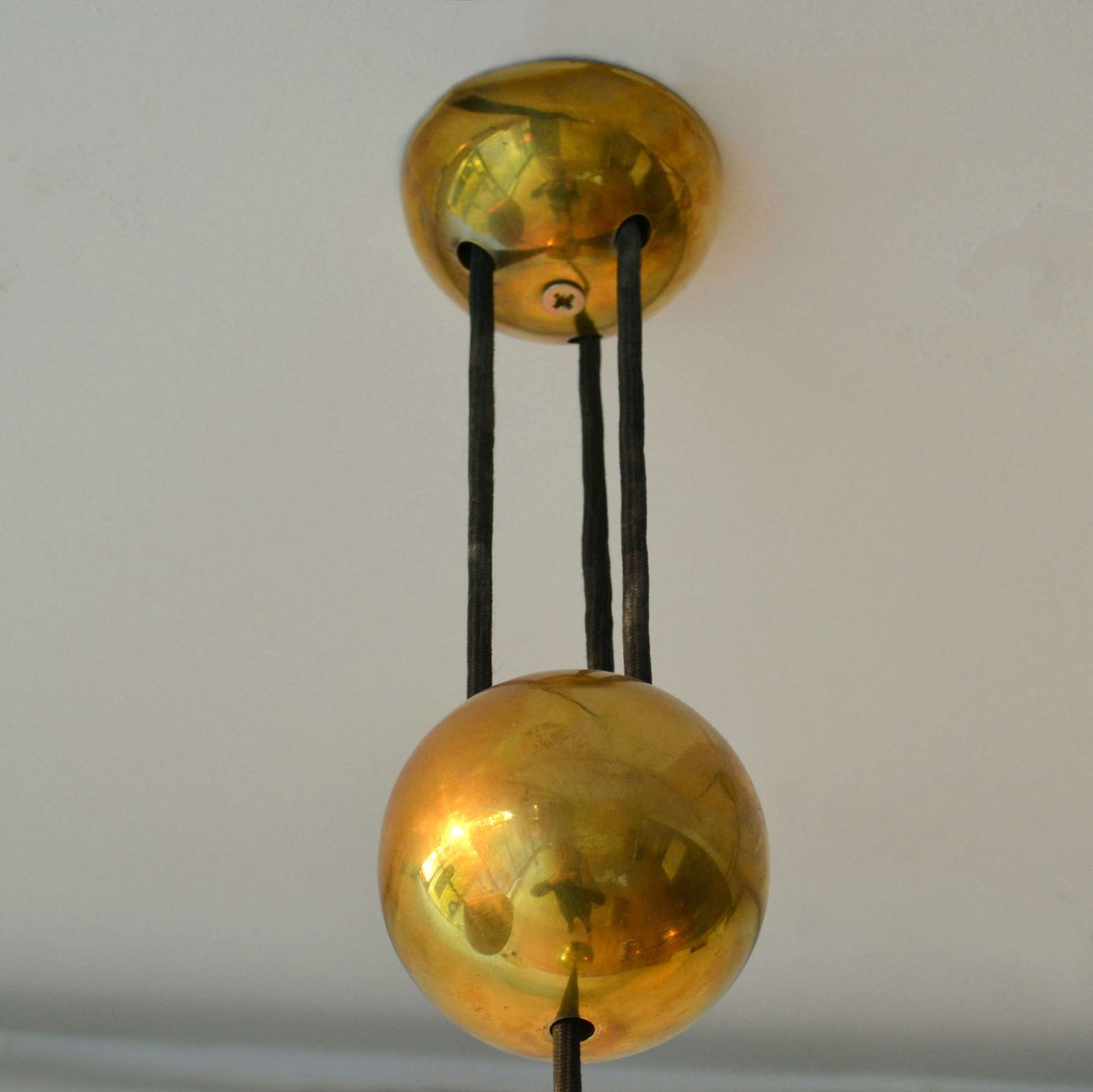 Counterbalance Brass Pendant 'Posa' By F. Schulz photo Lighting