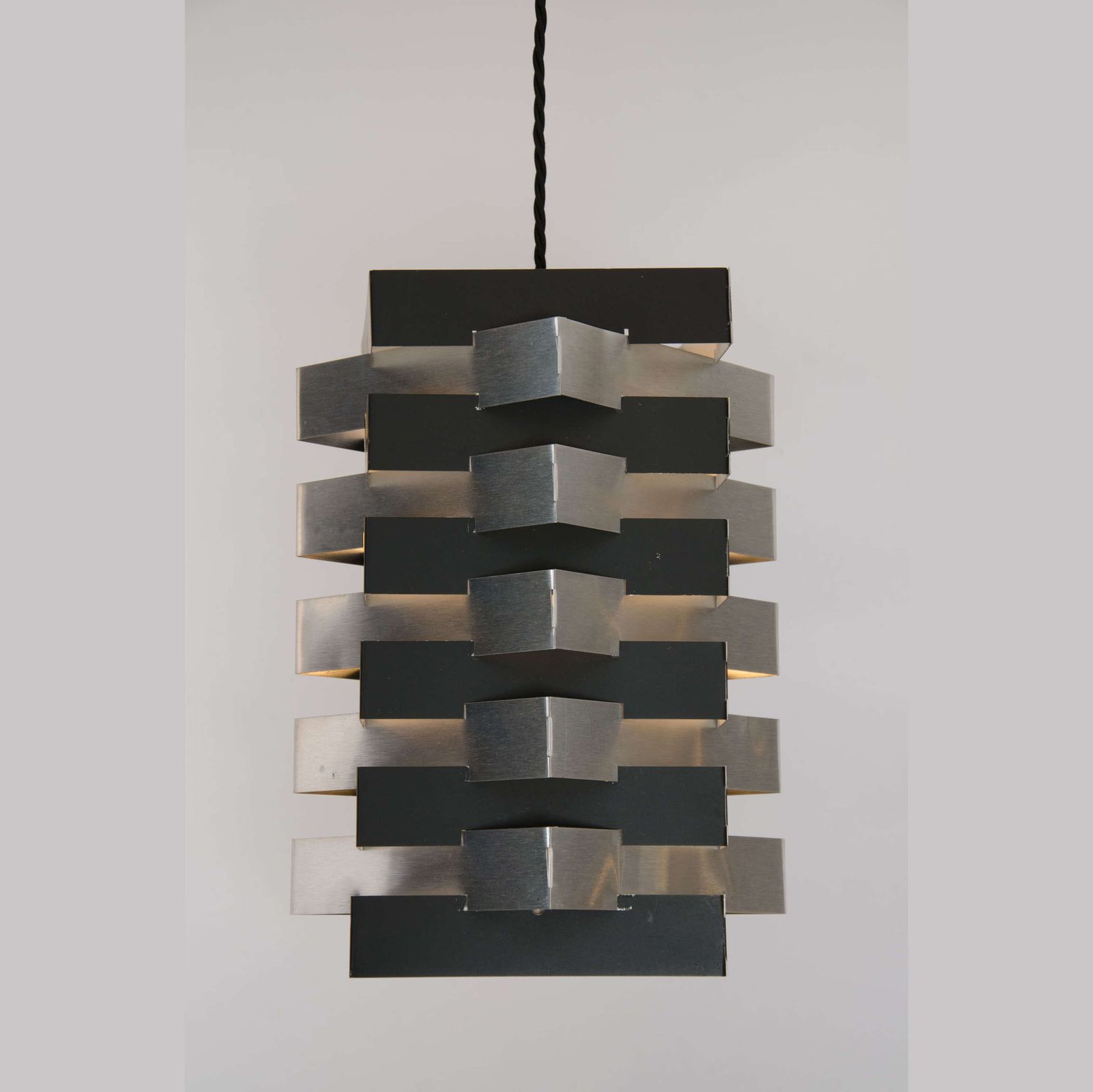 Four Black And Aluminium Pendant Lamp By Hoogervorst photo 1950.0