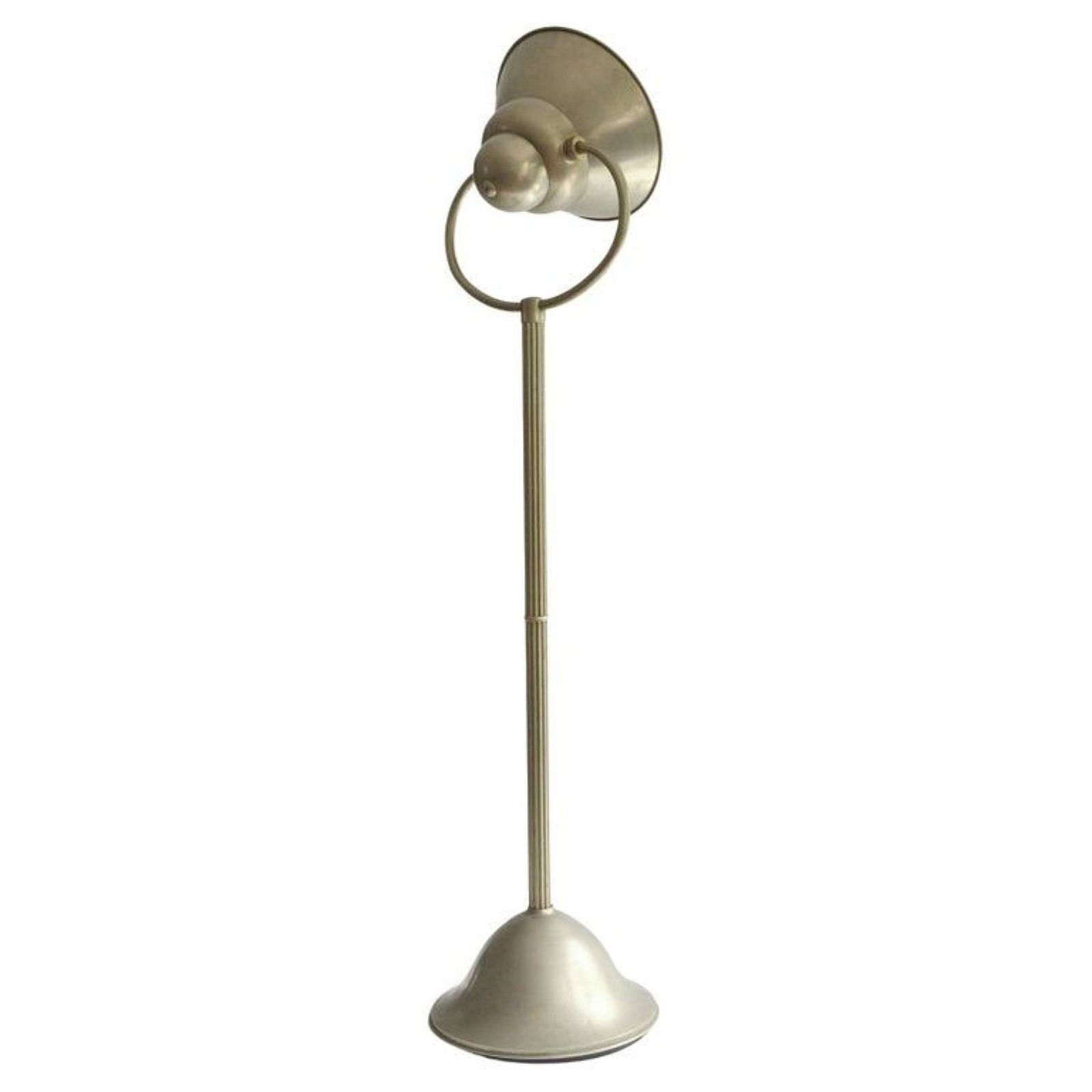 Art Deco Floor Lamp 1920's With Adjustable Shade In Nickel Attributed photo for sale