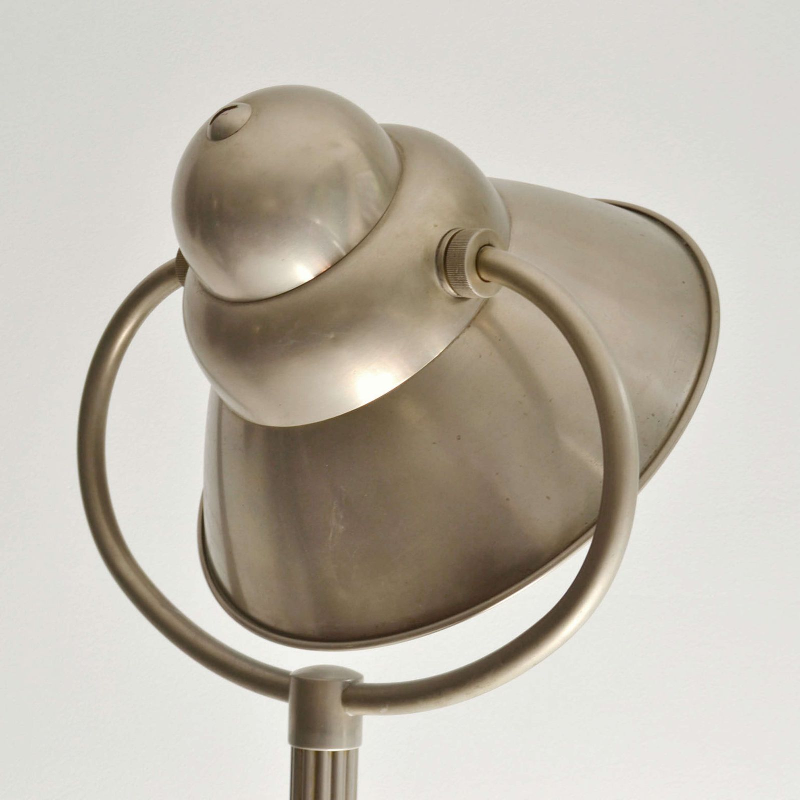 photo for sale Art Deco Floor Lamp 1920's With Adjustable Shade In Nickel Attributed