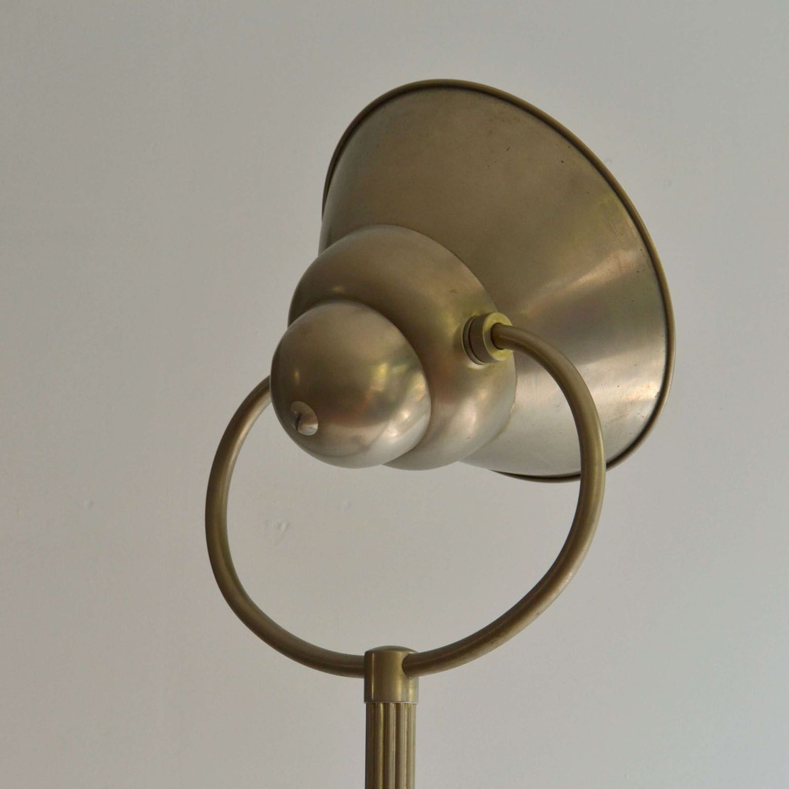 2550.0 Art Deco Floor Lamp 1920's With Adjustable Shade In Nickel Attributed photo