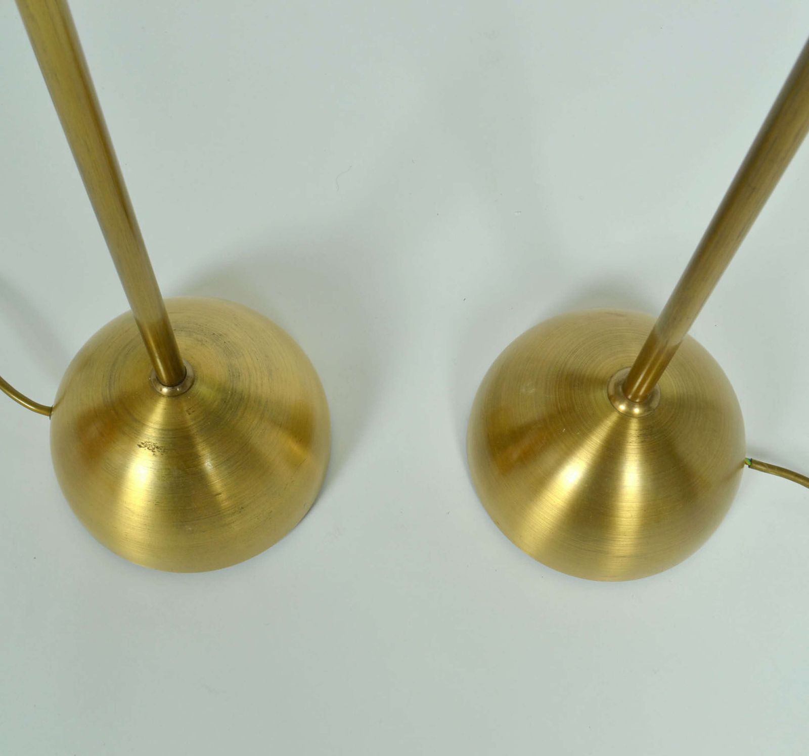 Lighting Pair Of Minimal Bronzed Brass Counter Balance Floor Lamps, 1970's photo