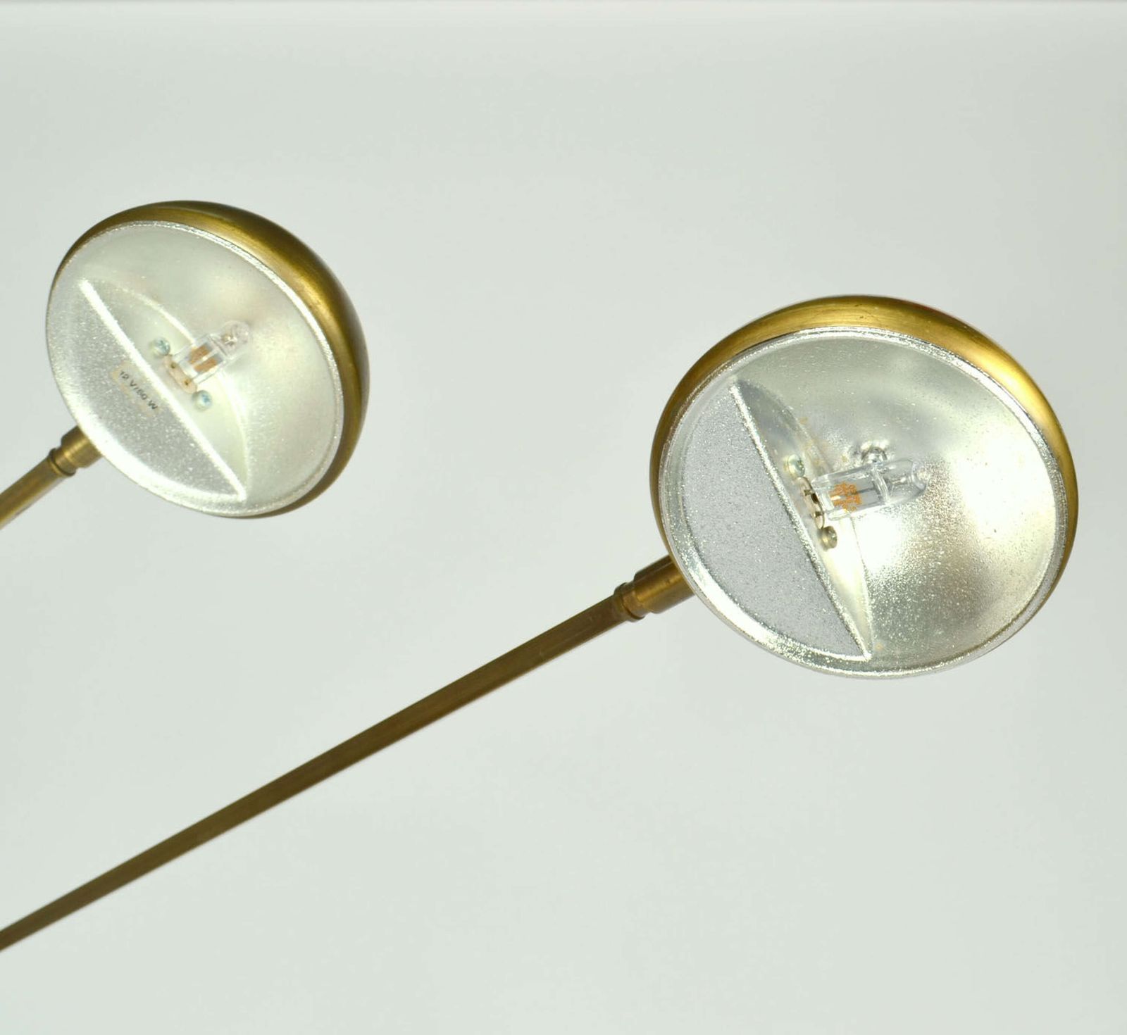 3800.0 Pair Of Minimal Bronzed Brass Counter Balance Floor Lamps, 1970's photo