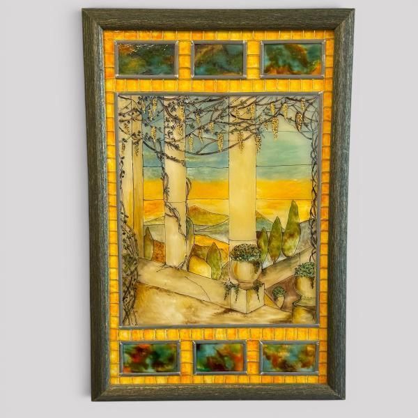 Decorative 20th Century Stained Glass Panel