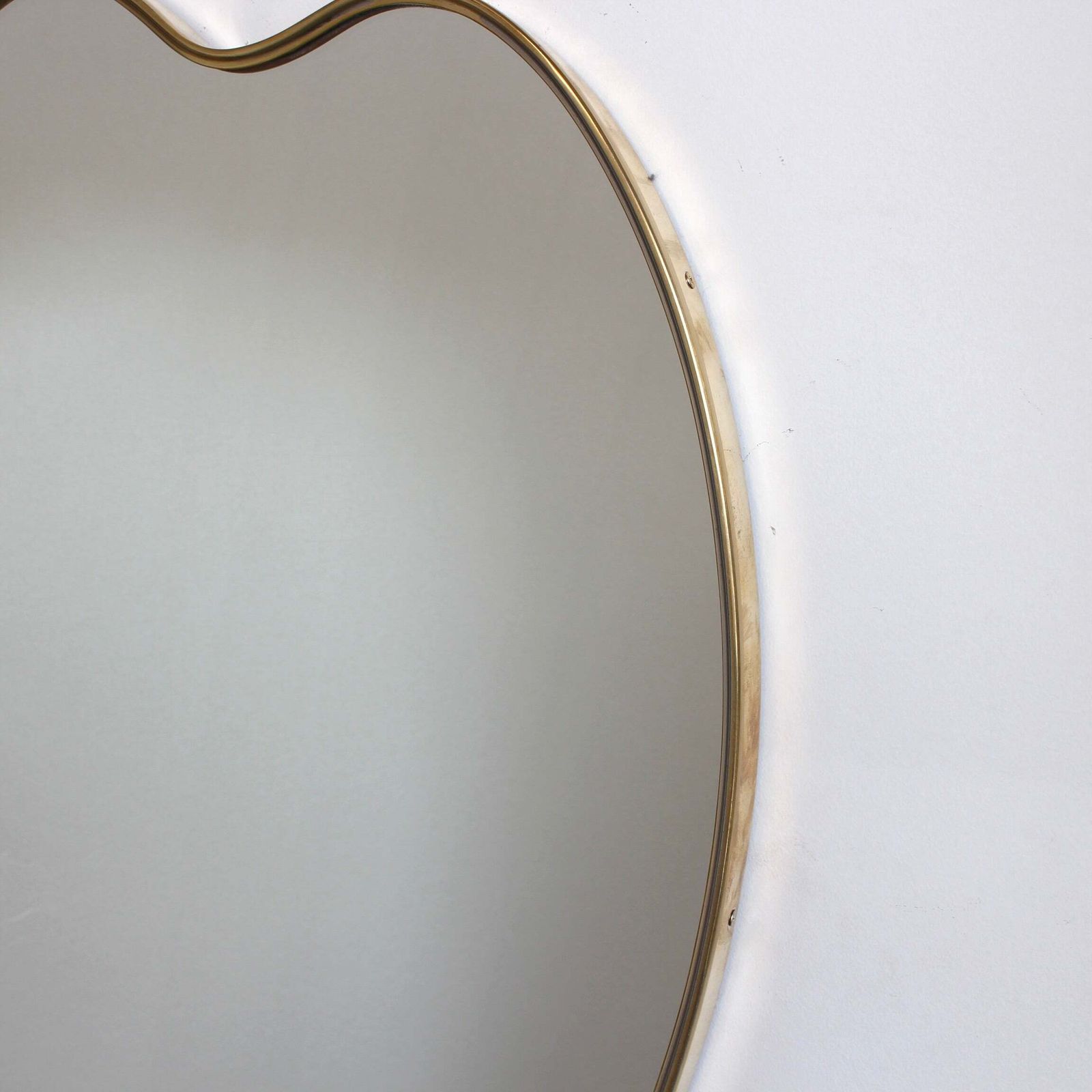 Vintage Italian Wall Mirror With Brass Frame (Circa 1960s) photo vintage