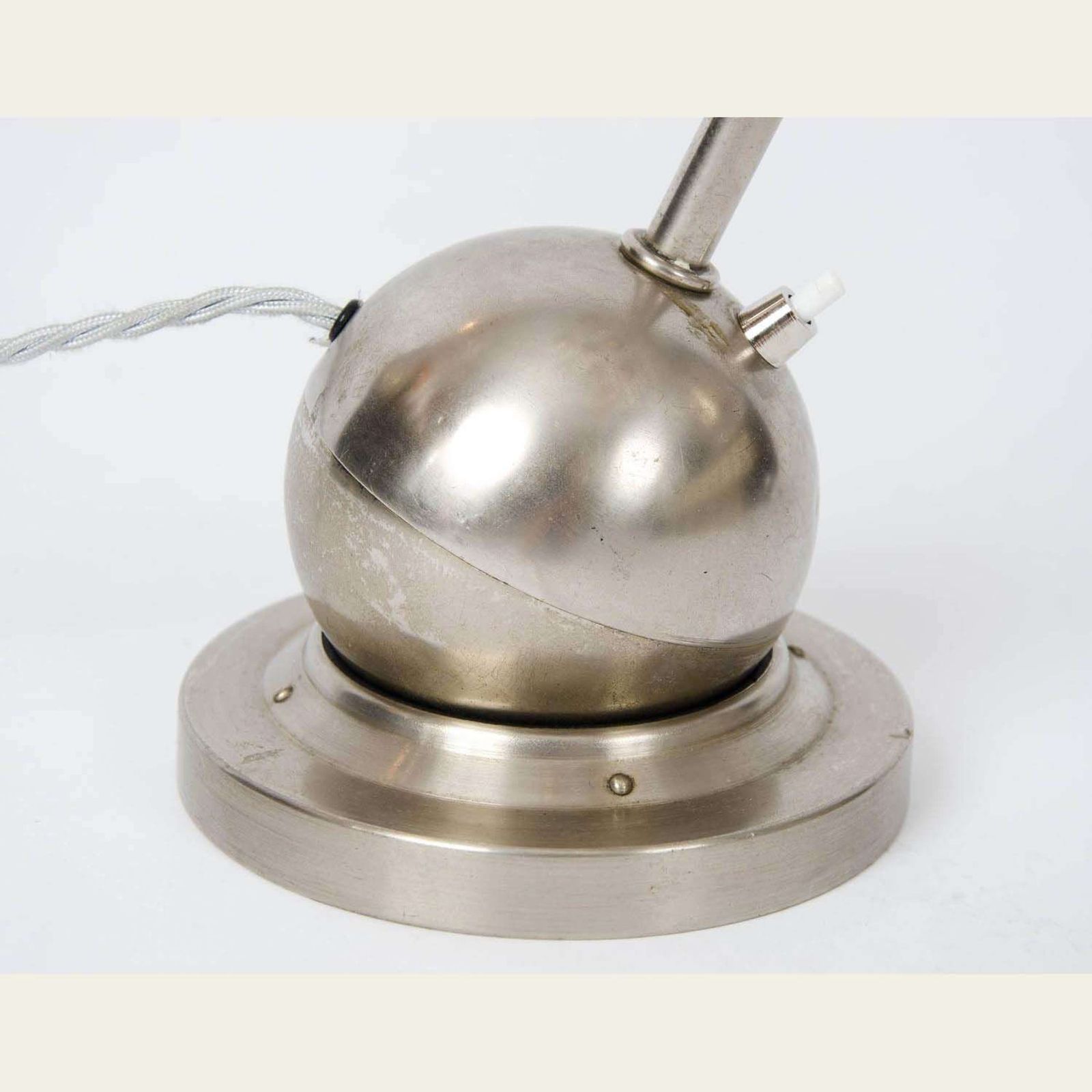 photo furniture Modernist Pair Of Table Lamps Nickel By Daalderop, 1930s