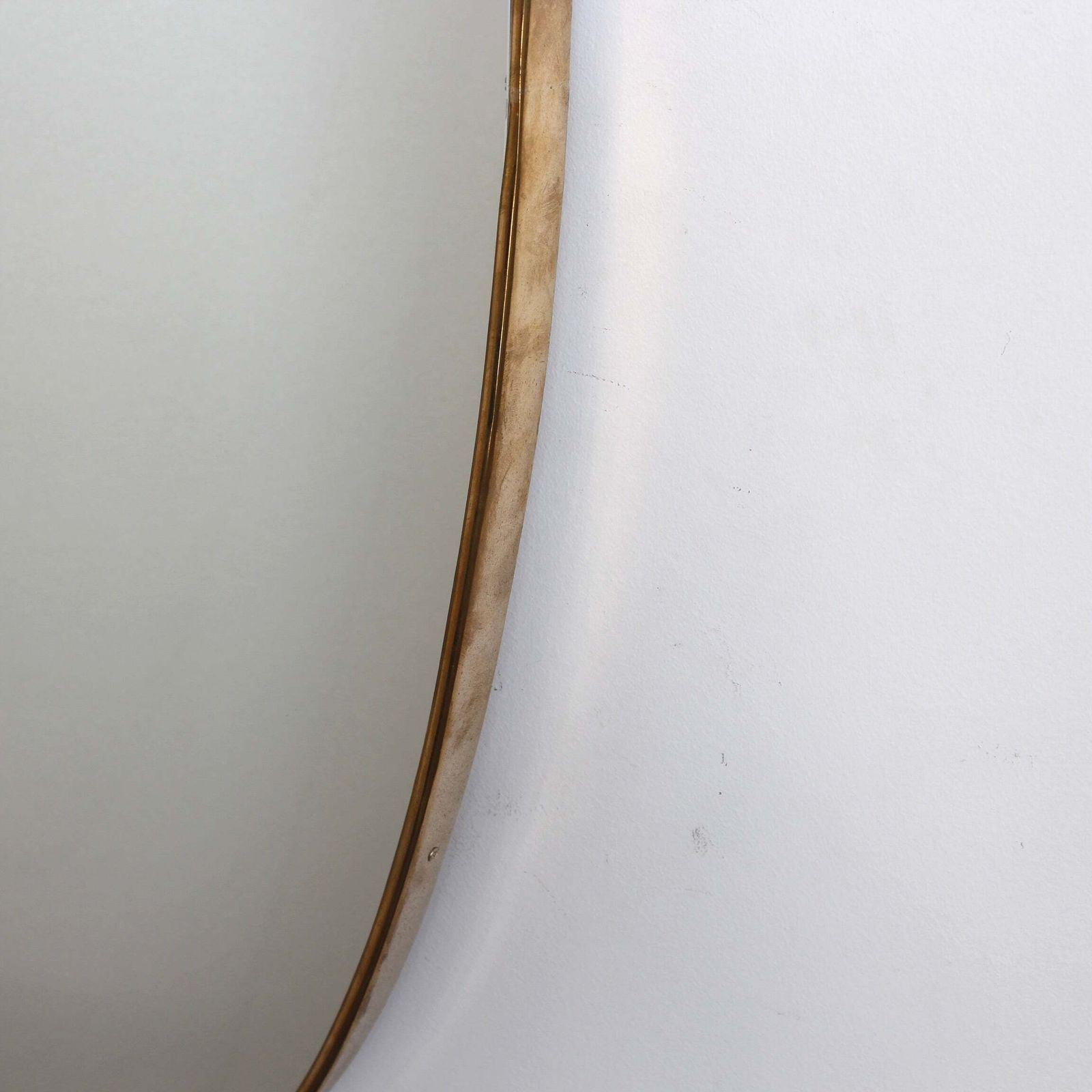 photo furniture Mid Century Italian Wall Mirror With Brass Frame (Circa 1960s)