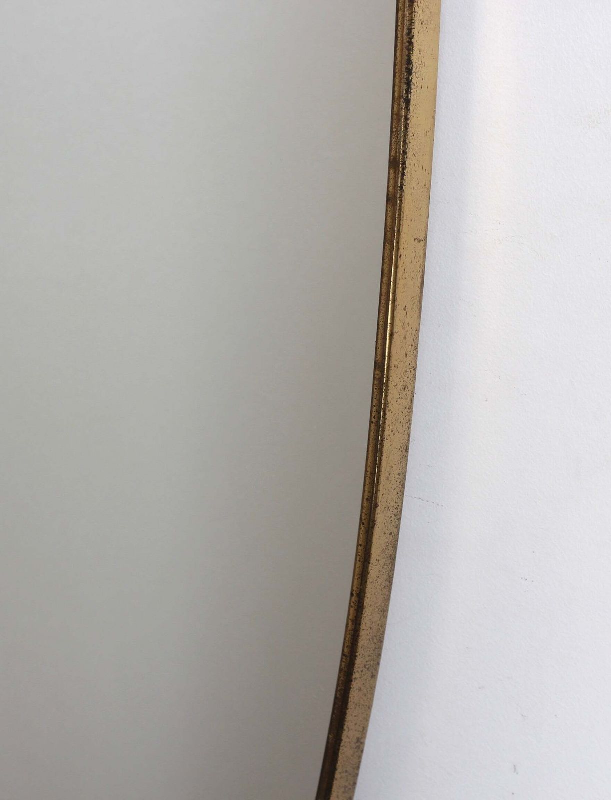photo for sale Vintage Italian Wall Mirror With Brass Frame (Circa 1960s)