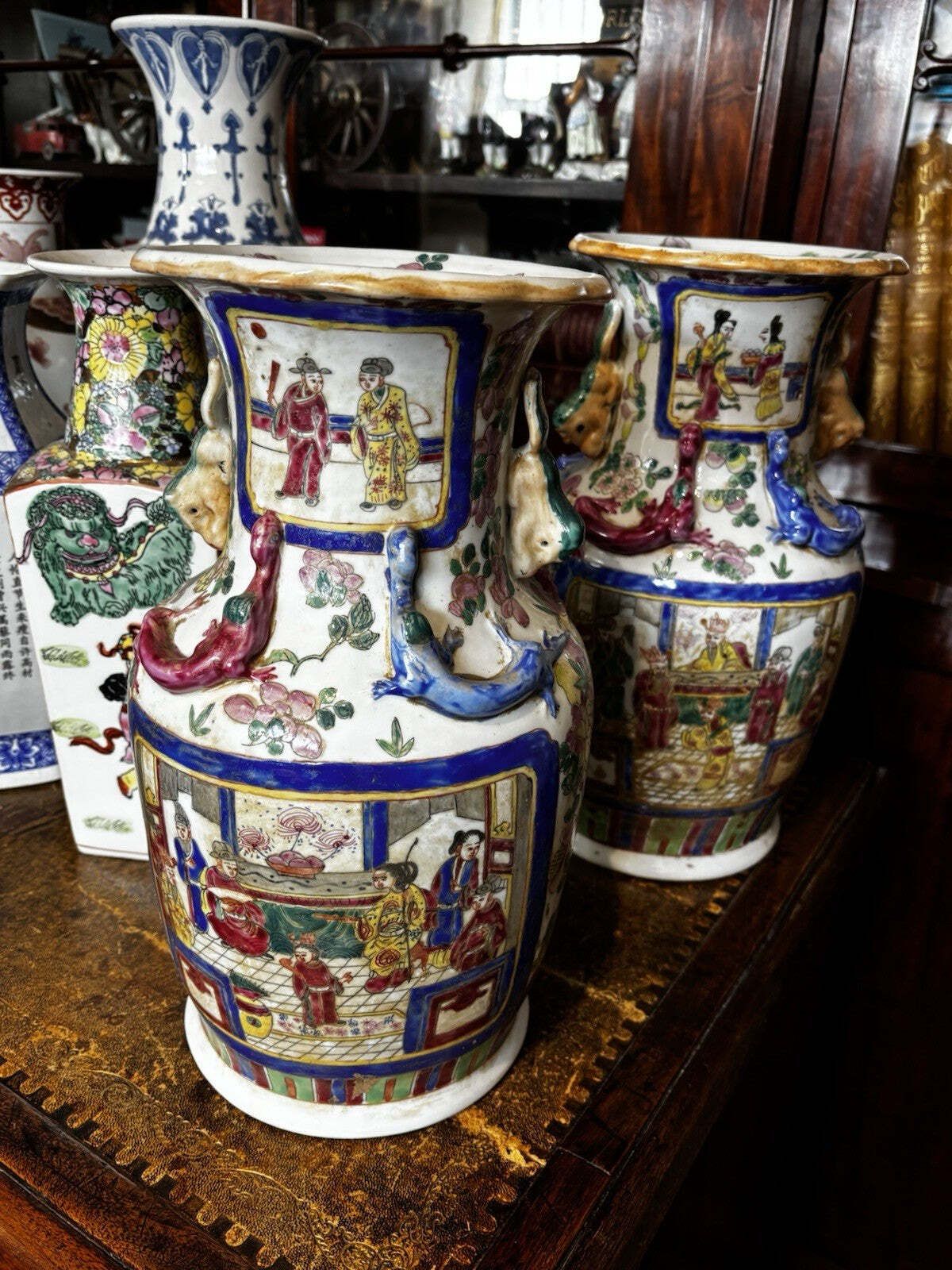 Collection Of Old Oriental Vases. photo furniture
