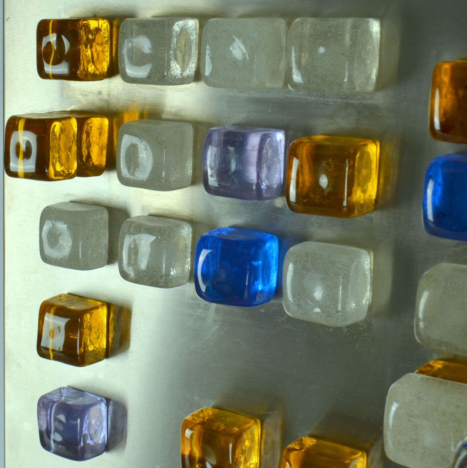 photo vinterior Poliarte Wall Art, Light, Glass Cubes, Stainless Steel By Albano Poli