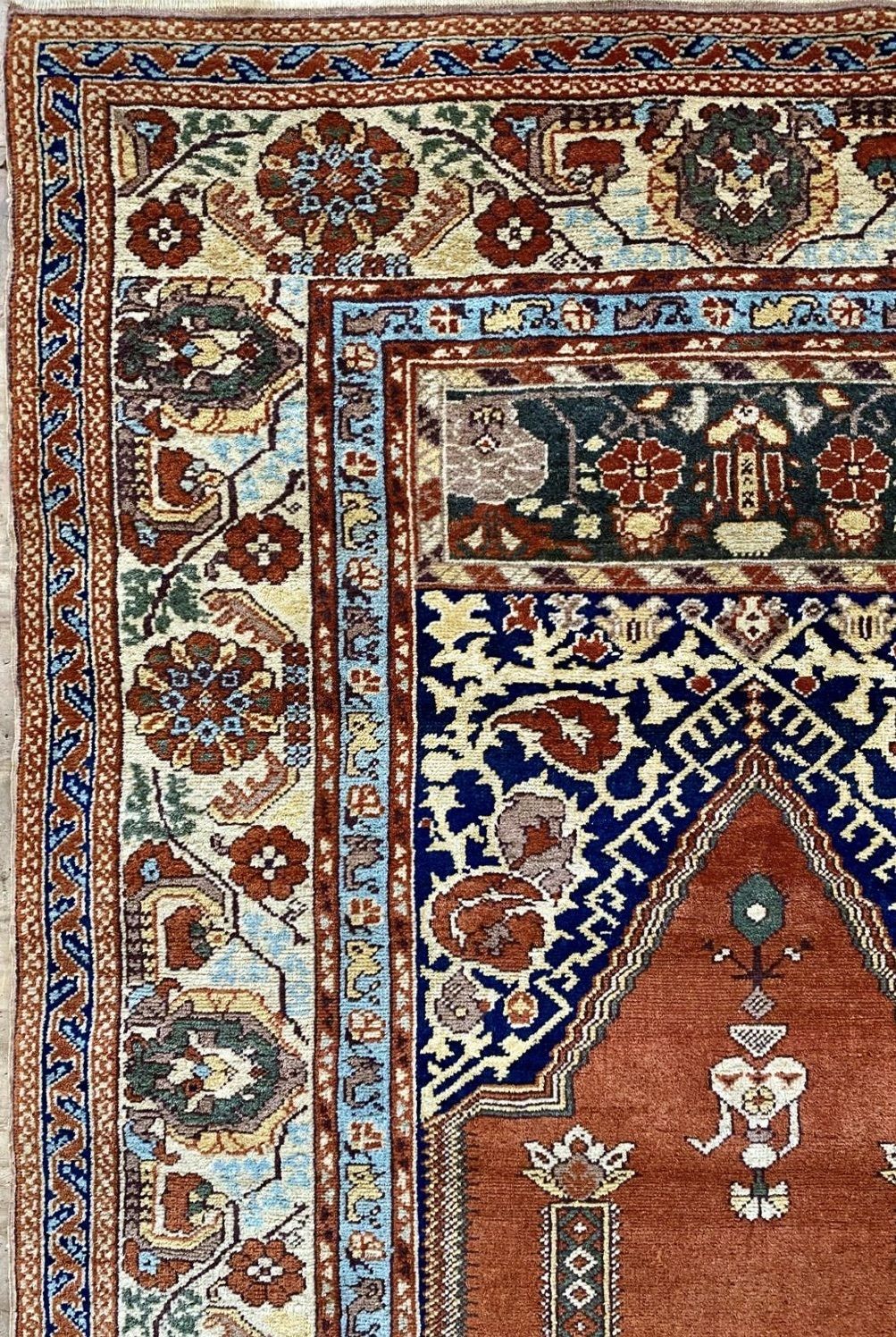 Vintage Romanian Ushak Design Rug 186x119 photo Textiles