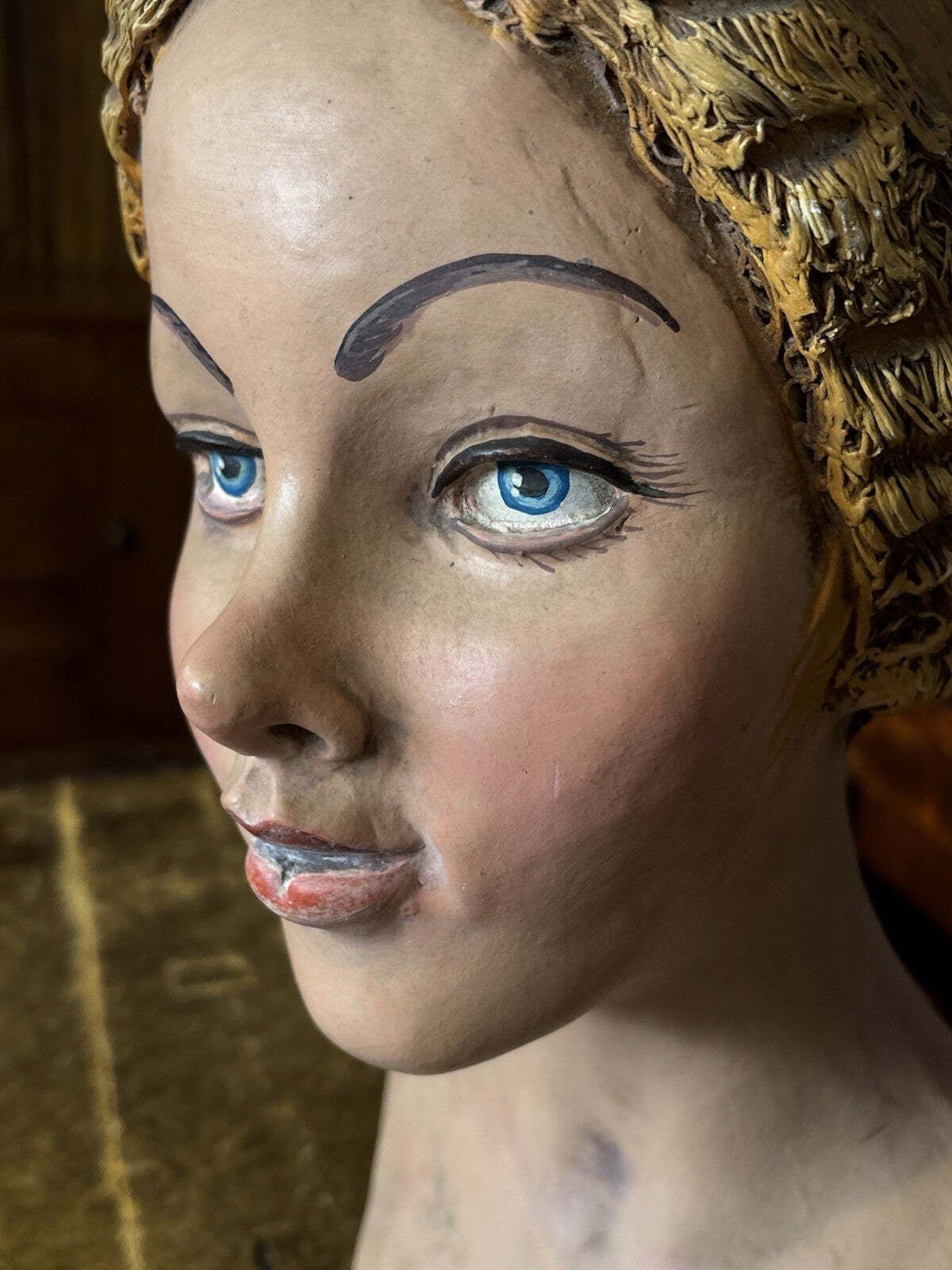 Art Deco Mannequin/ Milliners Head, Heavy Pottery Model, Superb Quality photo 689.0