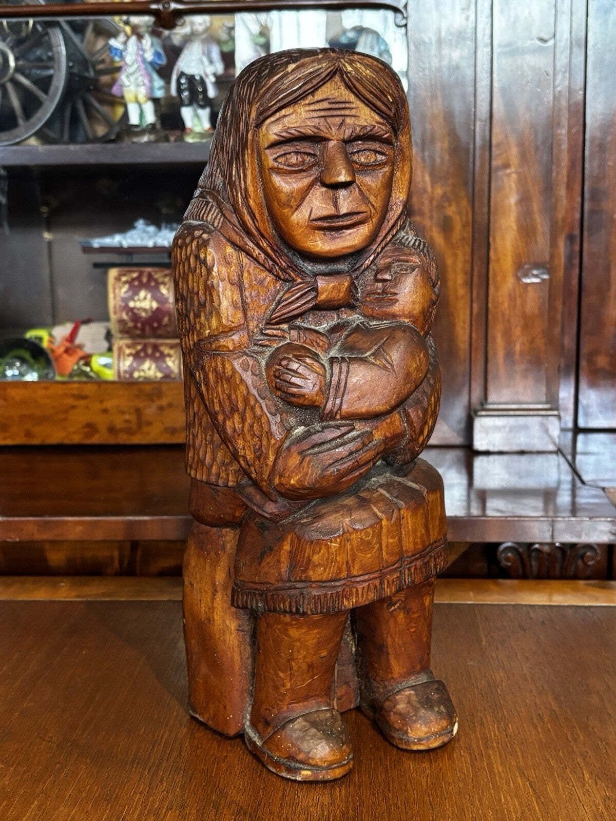 Large Carved Wooden Polish Folk Art By Jerzy Surfyk Signed & Dated 1978 photo Art