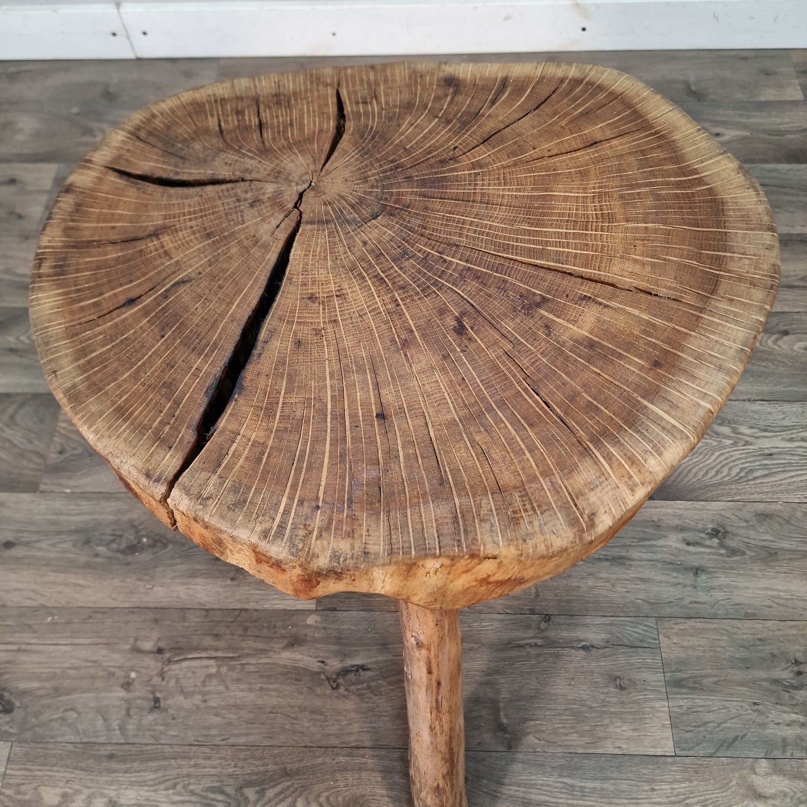 Rustic Tree Coffee Table Solid Hardwood Live Edge Trunk Root Branch Base Wood photo vintage