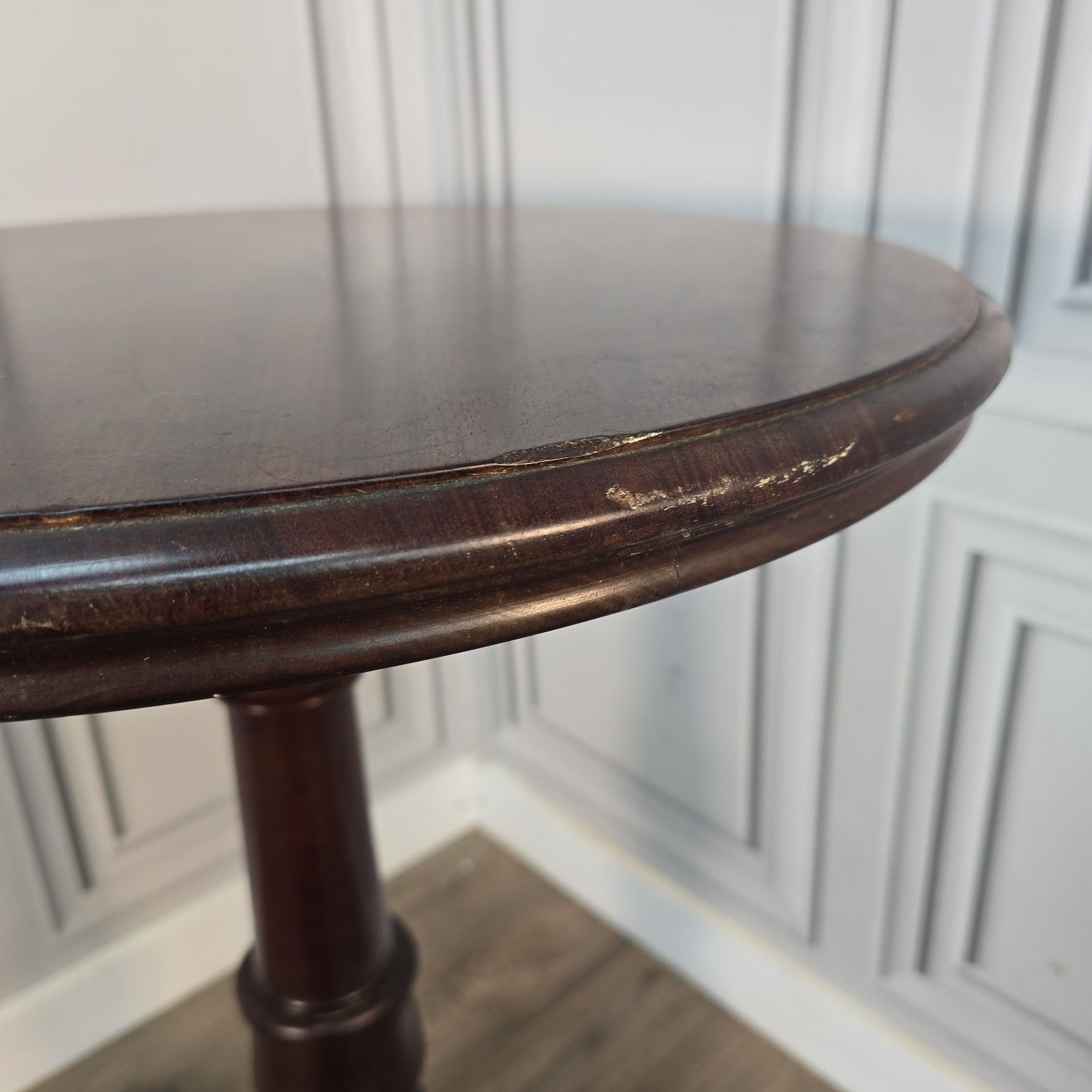 Antique Tilt Top Table Wine Side Mahogany Occasional Tripod Turned Wood Table photo buy