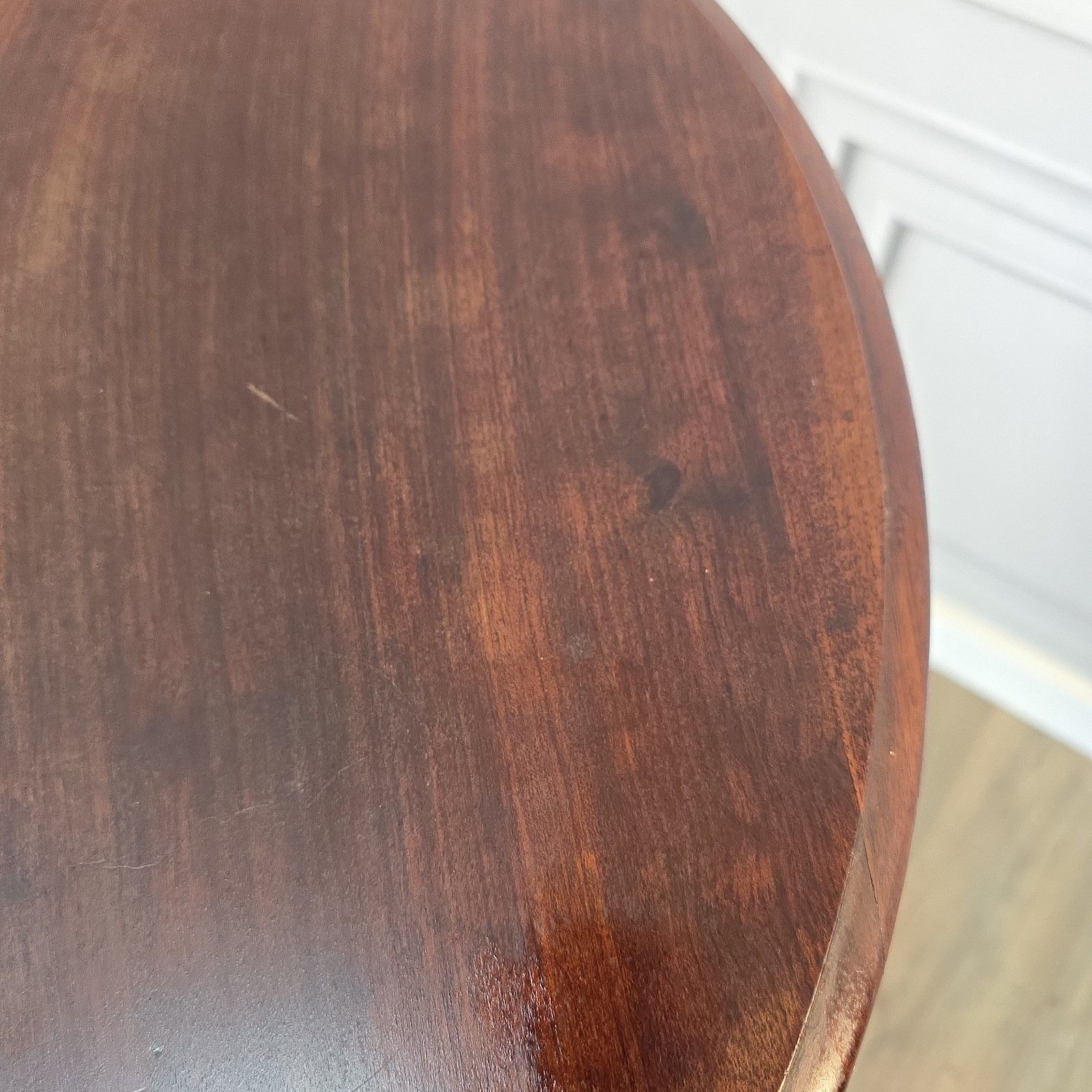 Furniture Antique Tilt Top Table Wine Side Mahogany Occasional Tripod Turned Wood Table photo