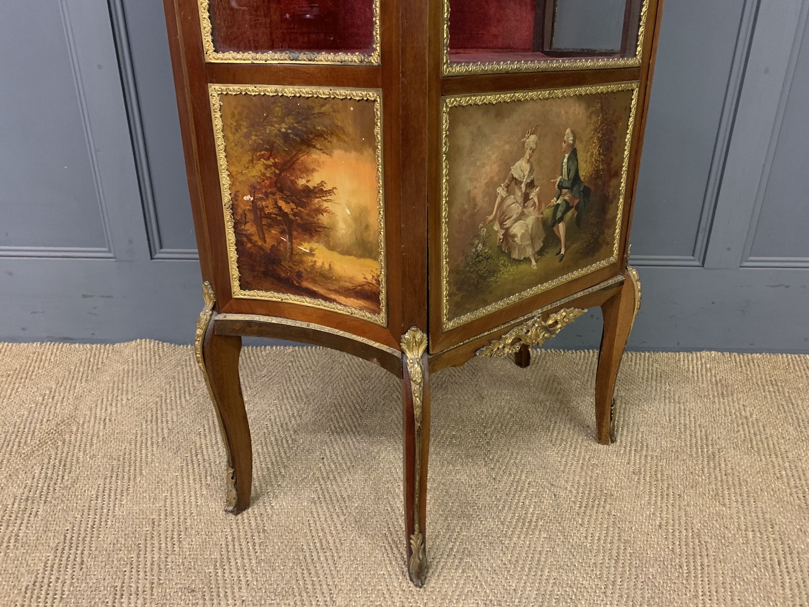 Furniture French Vernis Martin Mahogany Vitrine photo