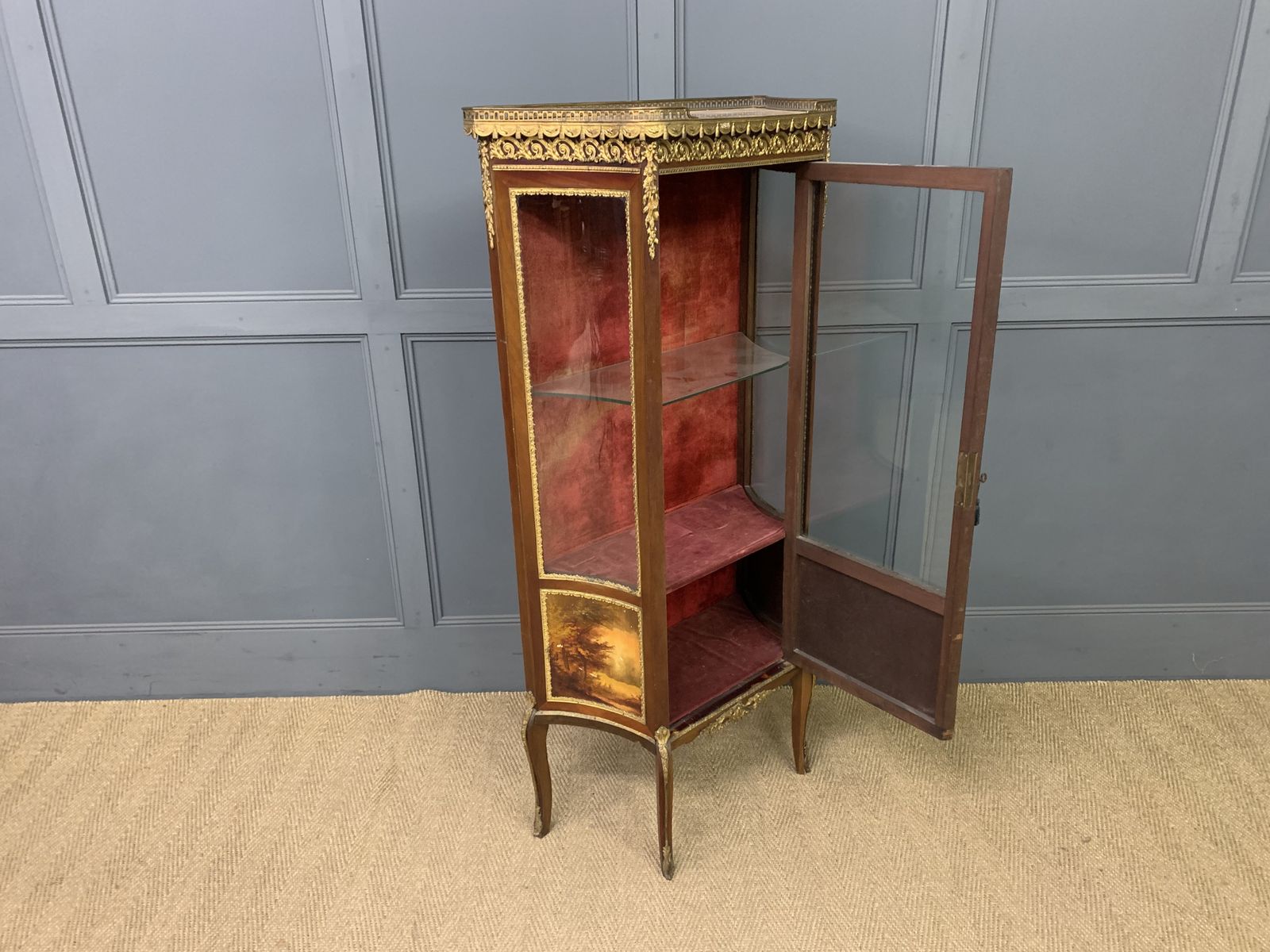 photo buy French Vernis Martin Mahogany Vitrine