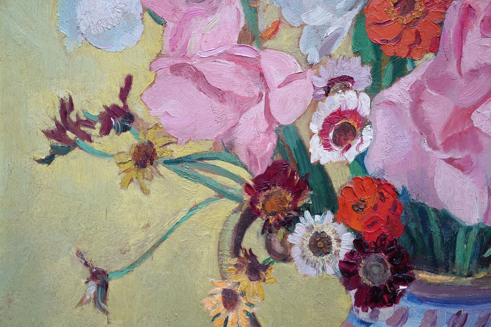 Philip Naviasky Gladioli In Vase   British 1030's Floral Still Life Art Oil Painting Flowers  Circa 1939 photo vinterior