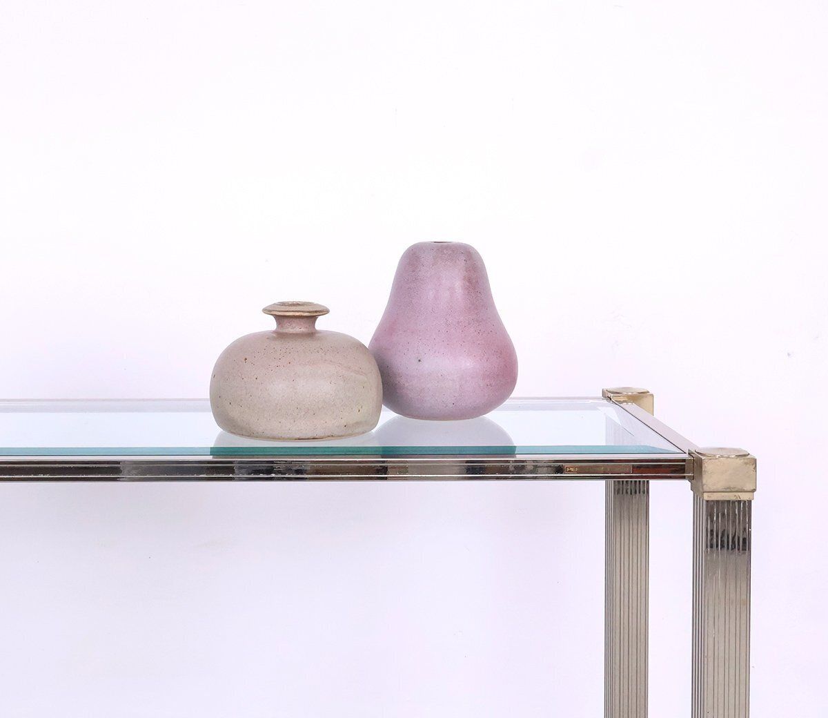 Vintage Glass And Metal Console Table By Pierre Vandel, 1970s photo 699.0
