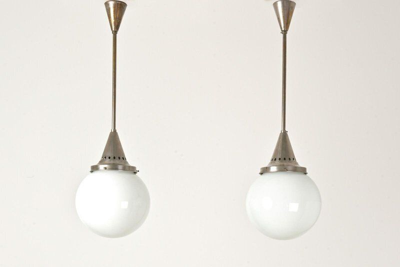 Sphere Lights In Frosted Glass, 1928, Set Of 2