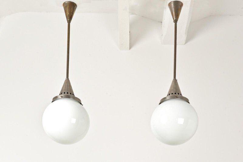 Sphere Lights In Frosted Glass, 1928, Set Of 2 photo Lighting