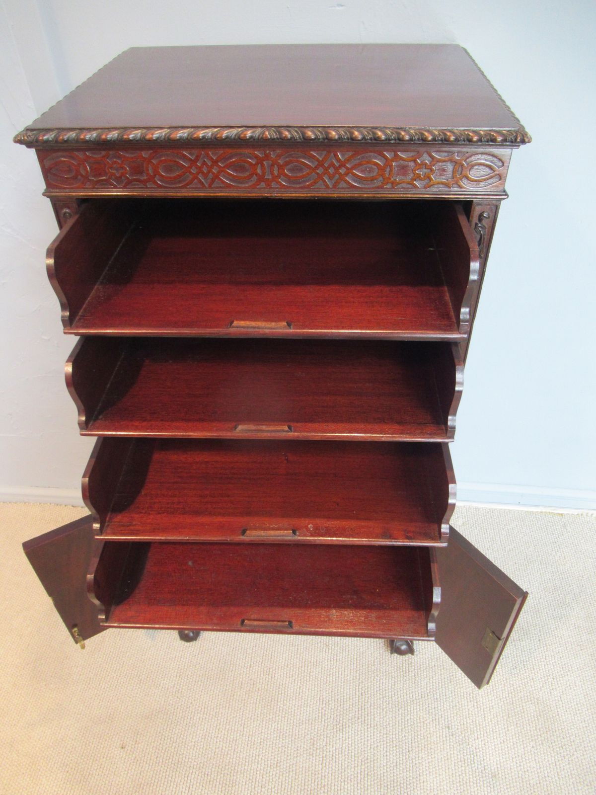Furniture A 1920s   Mahogany  Music Or File Cabinet photo