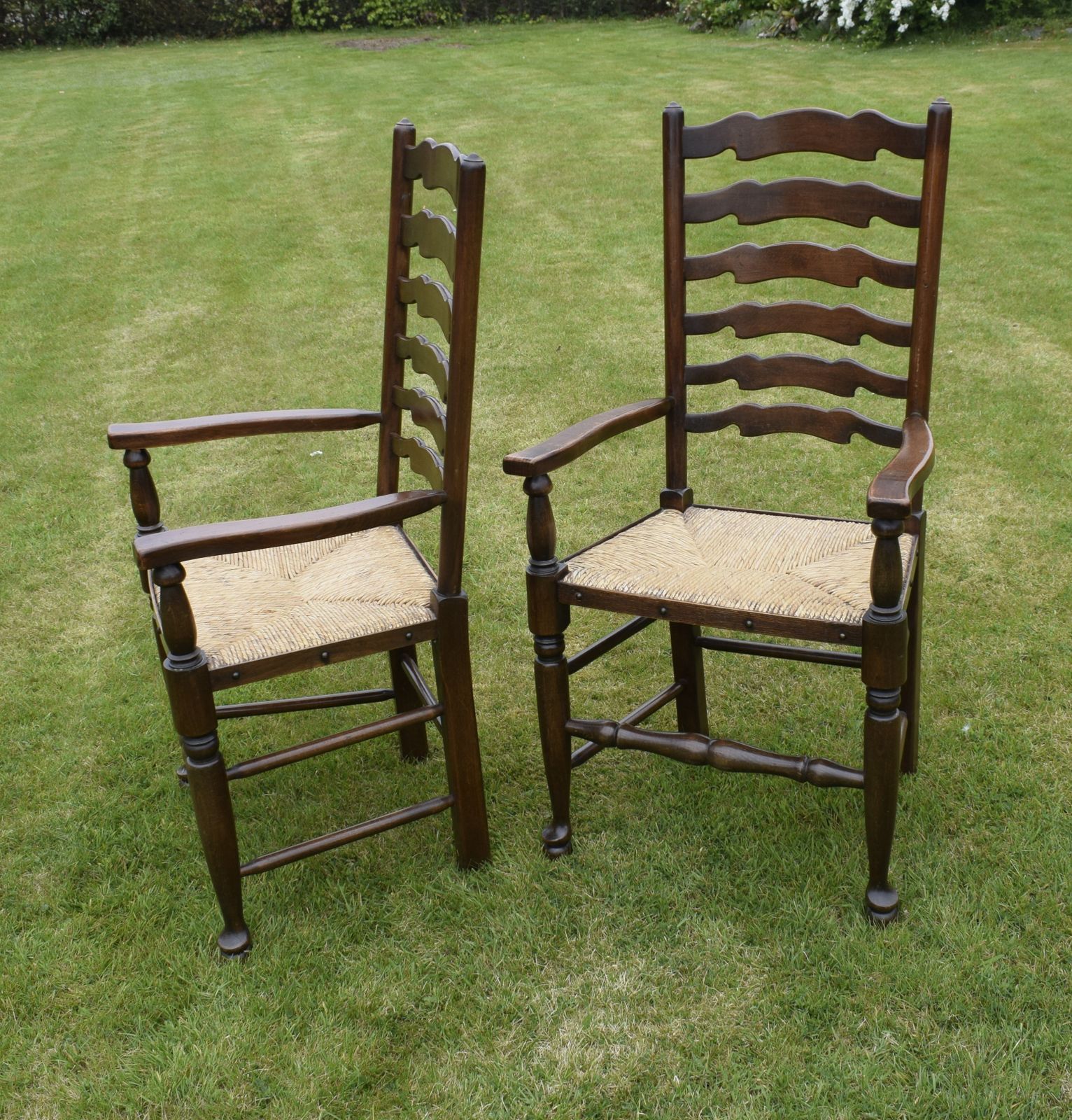 Pair Of Ladder Back Armchairs, 1900s photo buy