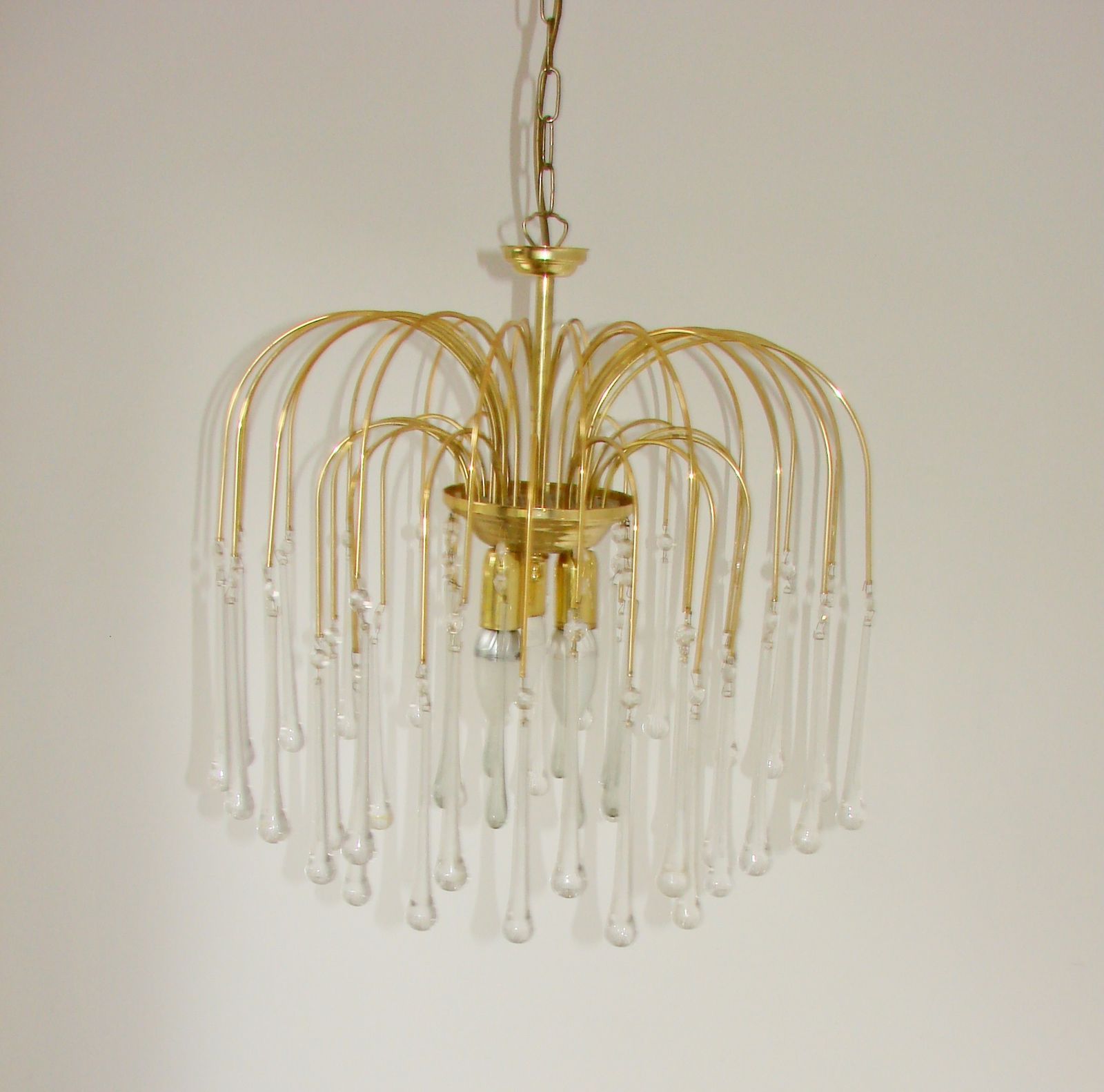Paolo Venini Style Pendant Lamp – Brass Plated, photo Lighting