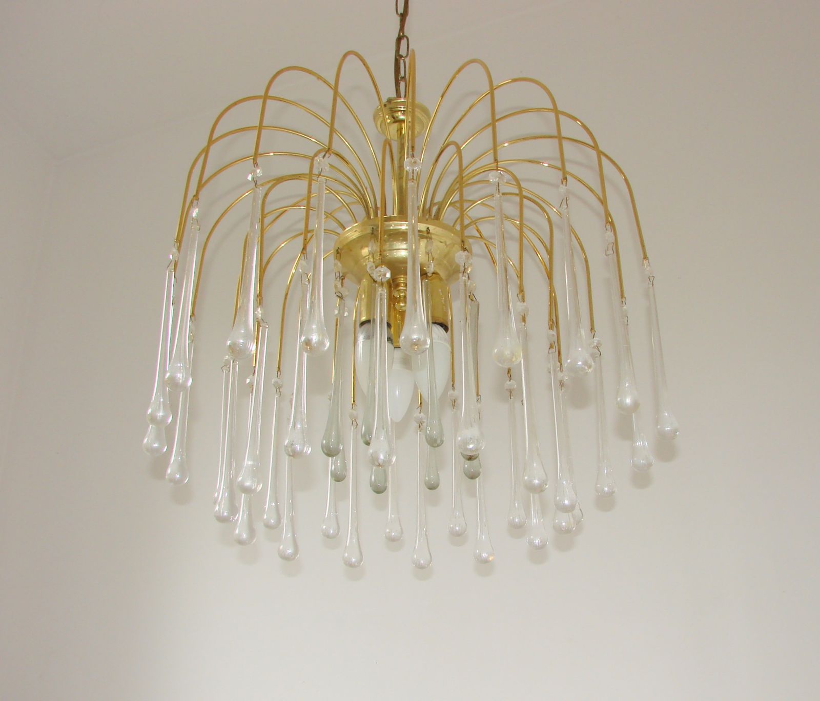 Paolo Venini Style Pendant Lamp – Brass Plated, photo buy