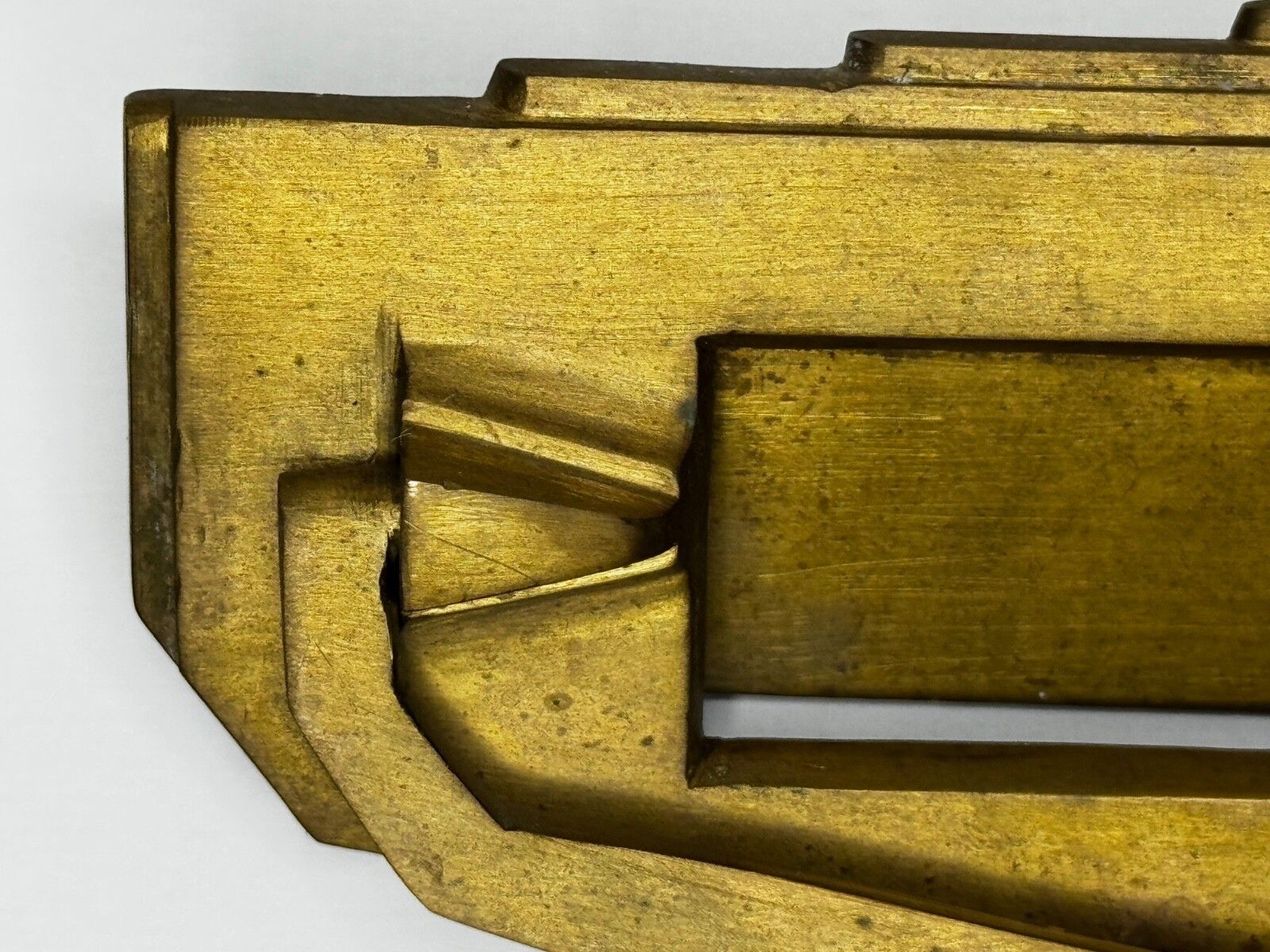 photo furniture Art Deco Stepped Brass Door Knocker With Mail Slot