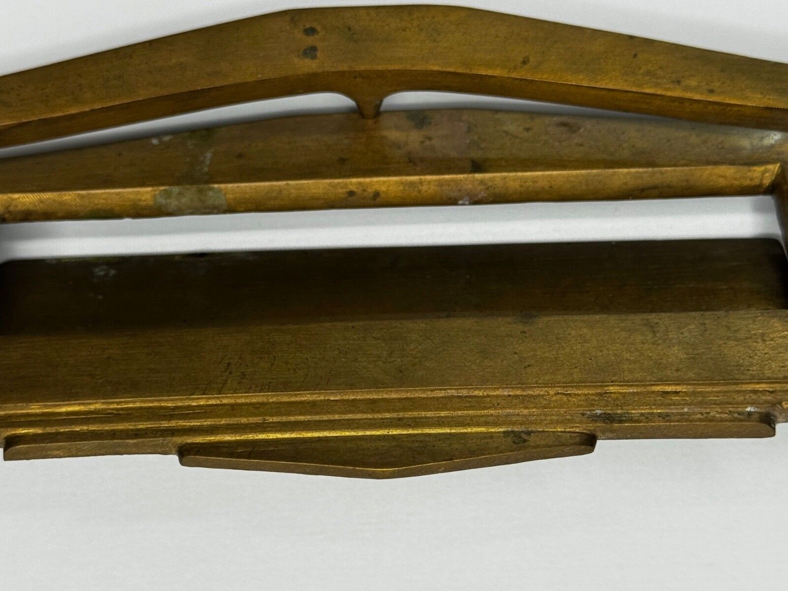 photo vinterior Art Deco Stepped Brass Door Knocker With Mail Slot