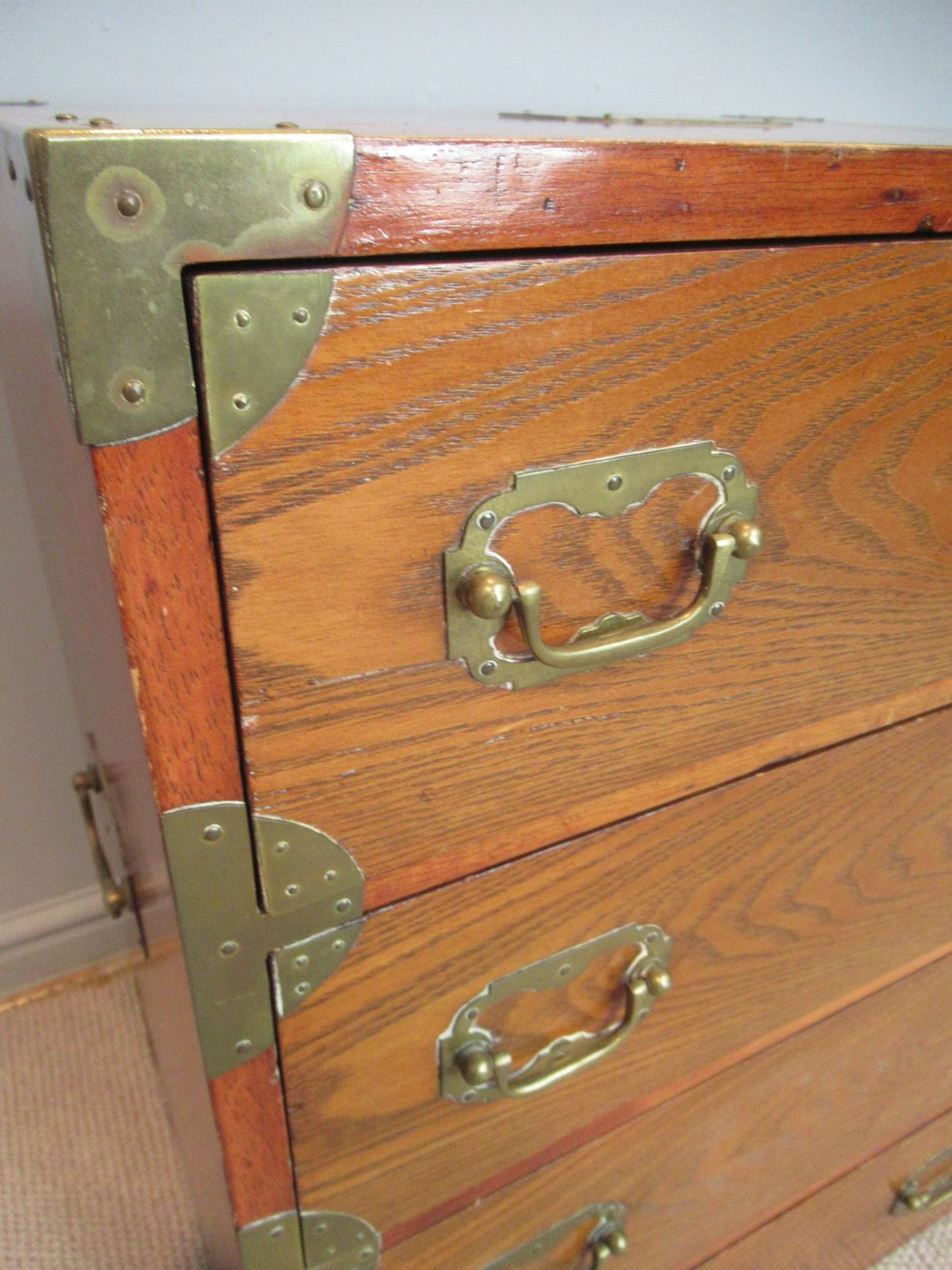 A     Small  Brass Mounted Chest Of Drawers photo vintage