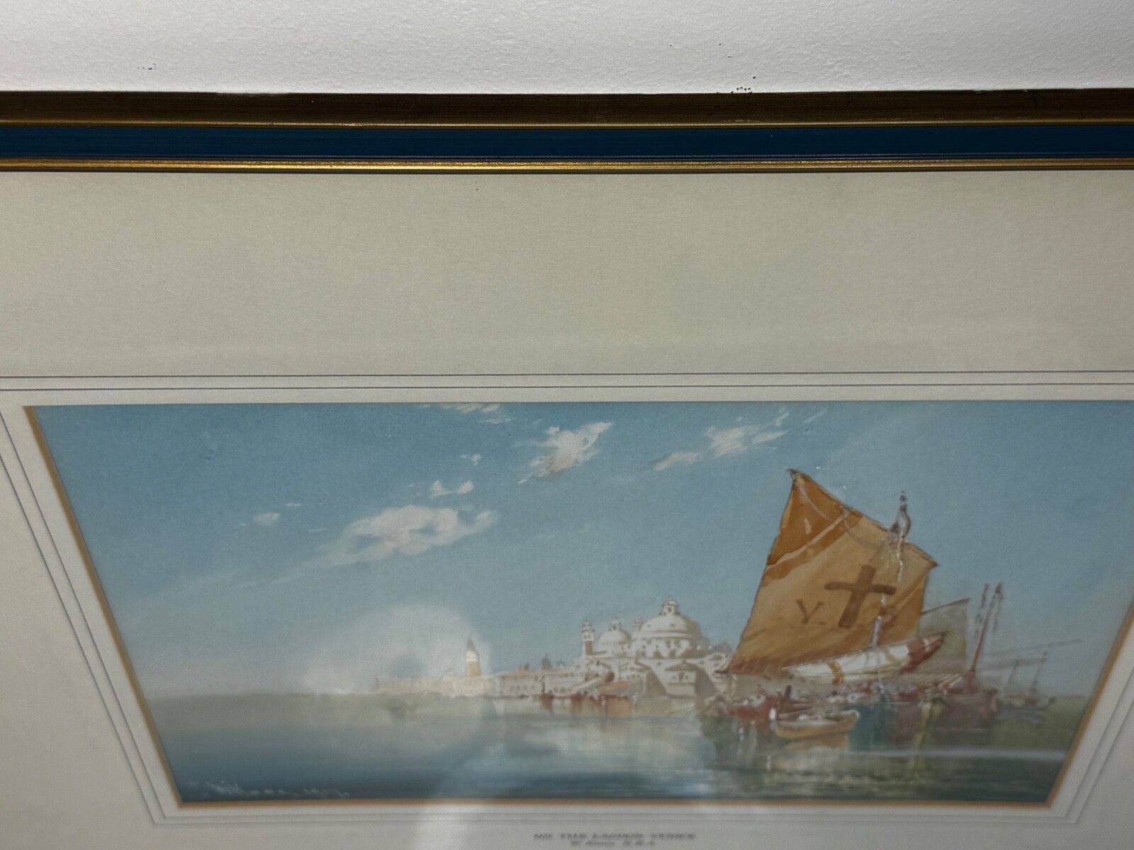 Kunst Begin 20e eeuw, maritiem aquarel "On The Lagoon Venice", gesigneerd door William Knox RBA C photo