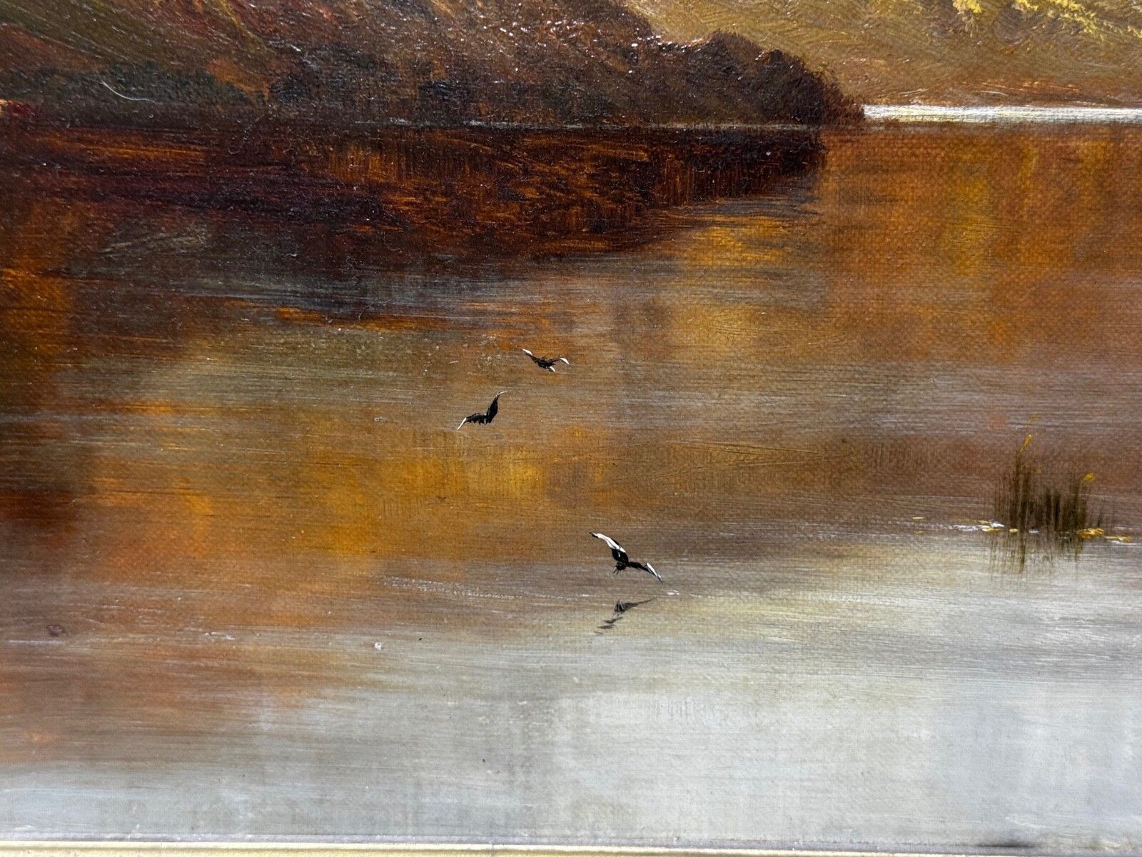 Olieverfschilderij Landschap Windermere Zonsopgang Gesigneerd Door Alfred De Breanski Jr photo vintage