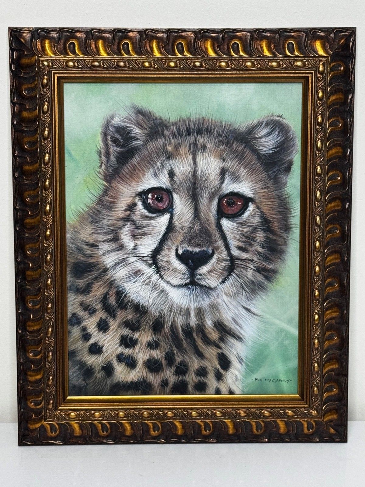 Olieverfschilderij Cheetah Cub Innocence Of The Wild Gesigneerd Door Pip Mcgarry photo furniture