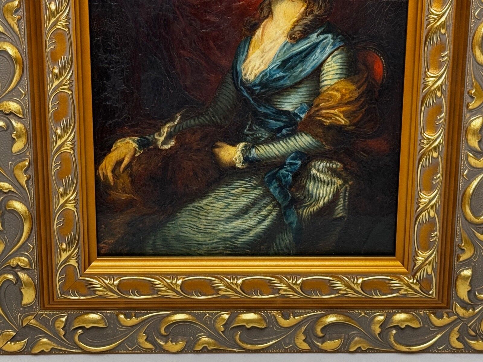 Olieverf portret 19e eeuw Welshe actrice Sarah Siddons née Kemble naar Thomas Gainsborough photo vinterior