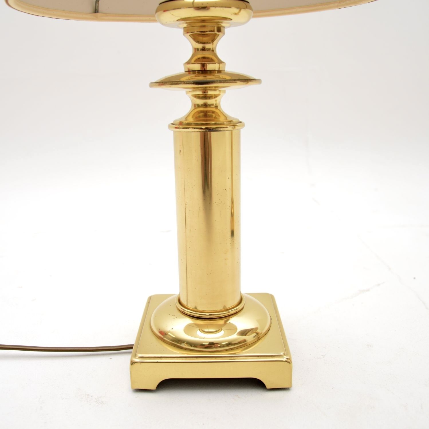 Pair Of Vintage Brass Table Lamps With Velvet Shades photo buy