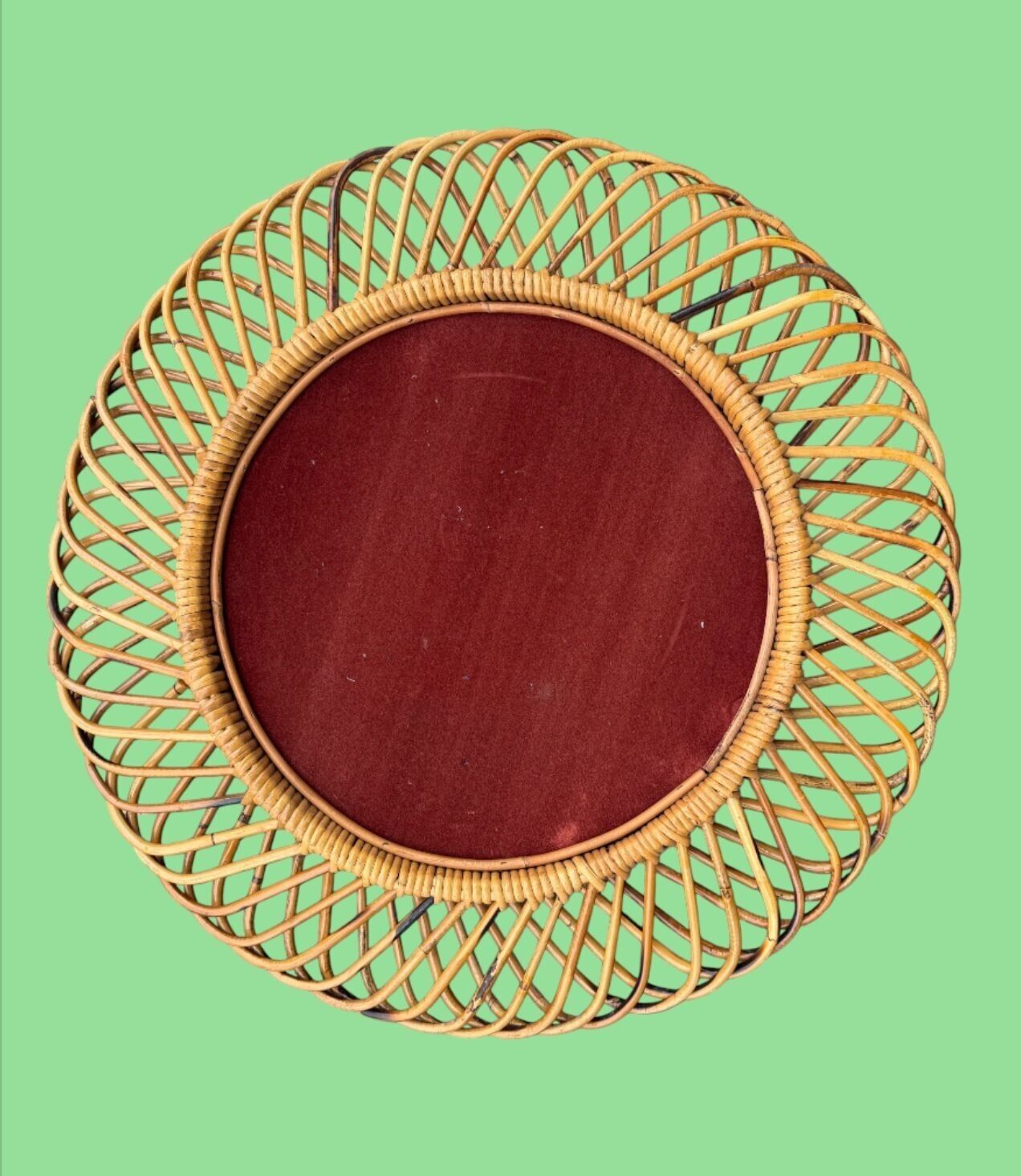 775.0 An Italian 1970s Circular Woven Bamboo Mirror By Franco Albini For Bonacina photo