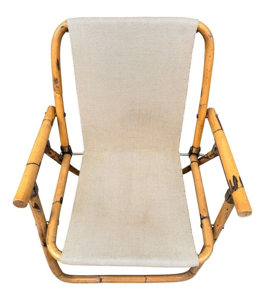 1100.0 A Pair Of 1970s Italian Folding Bamboo Chairs By Dal Vera photo