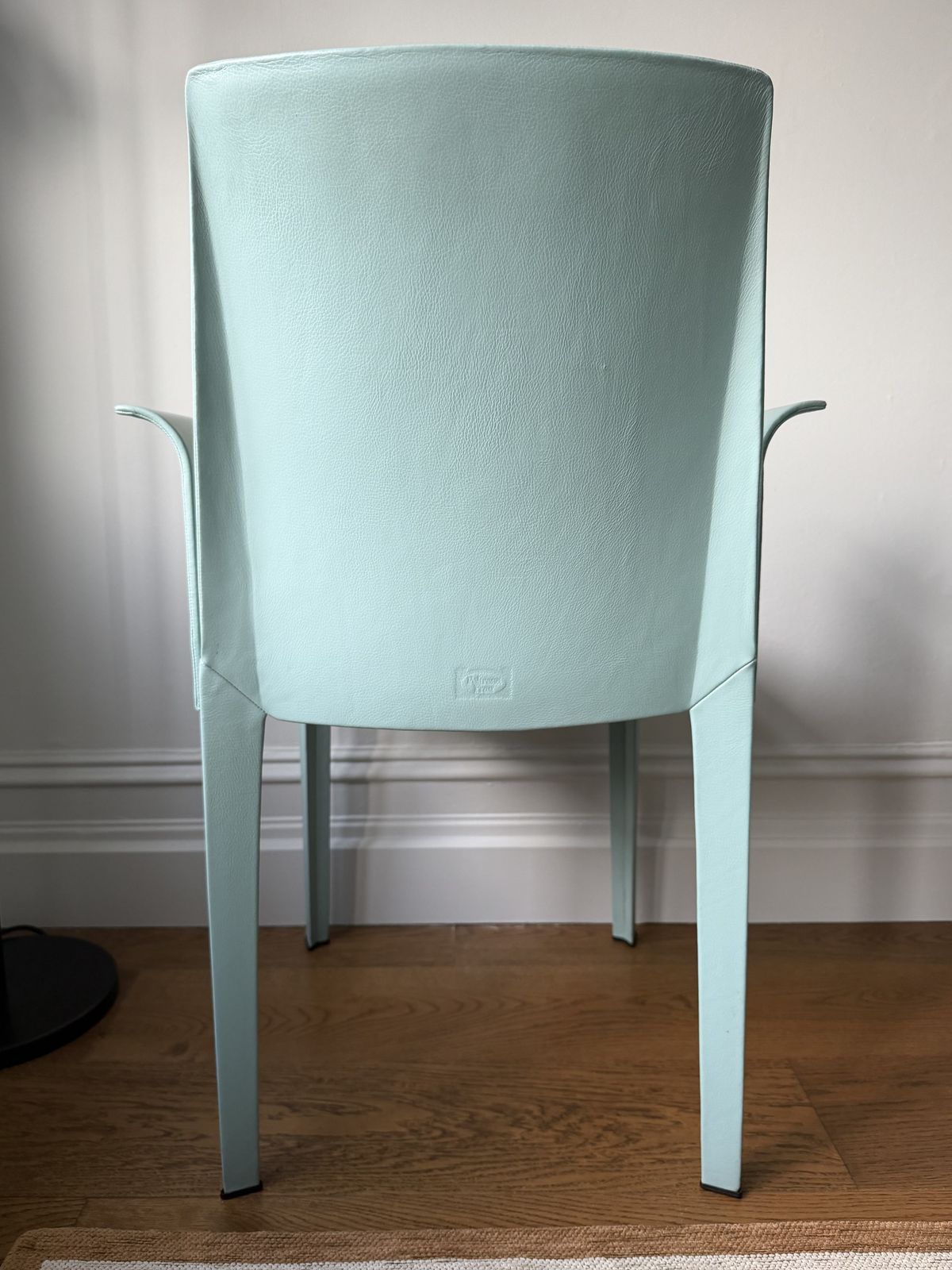 Poltrona Frau Lola Dining Chairs Set Of 6 Celadon Leather Armchairs Italy photo Furniture