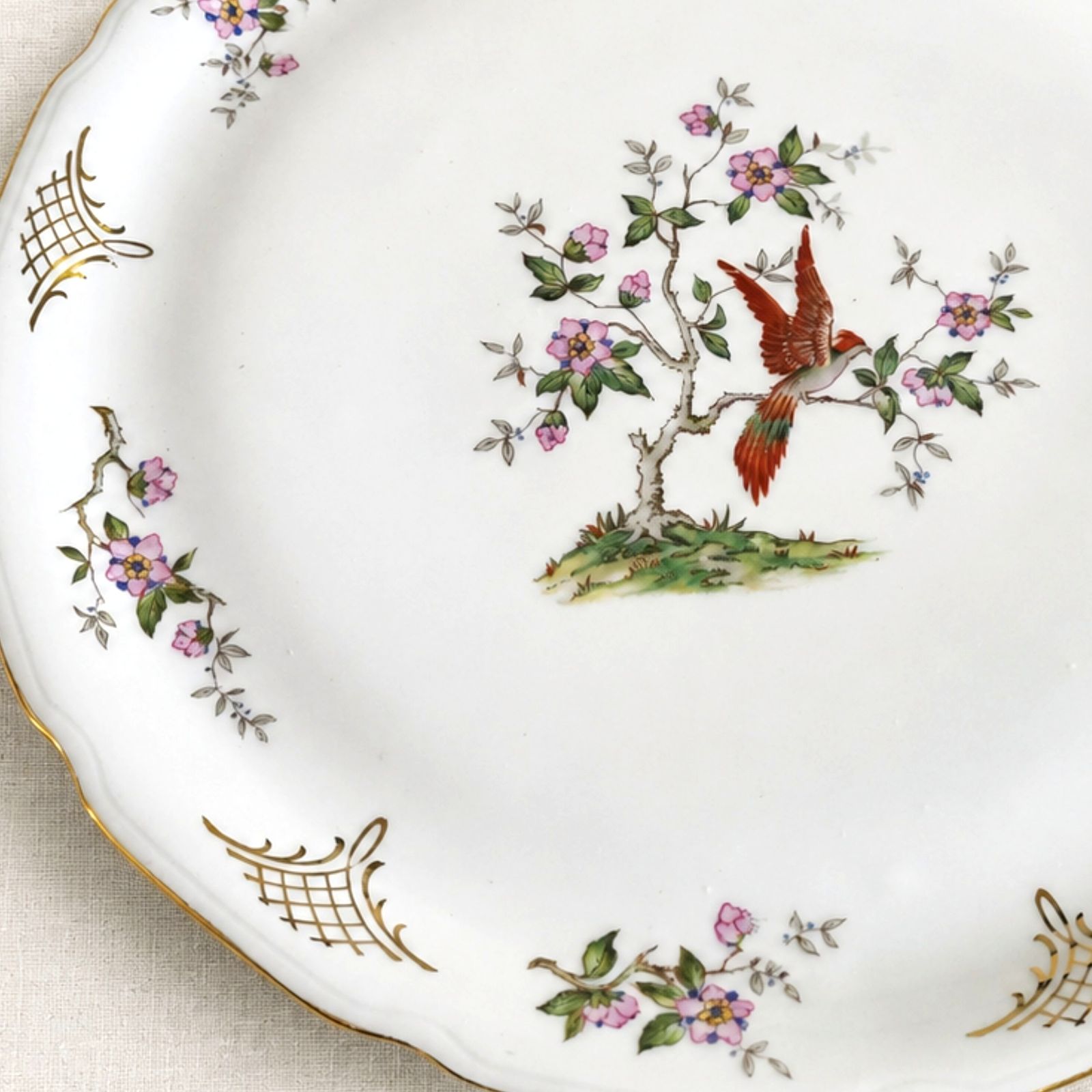 1930s Limoges Porcelain Bird And Blossom Platter photo Home Decor