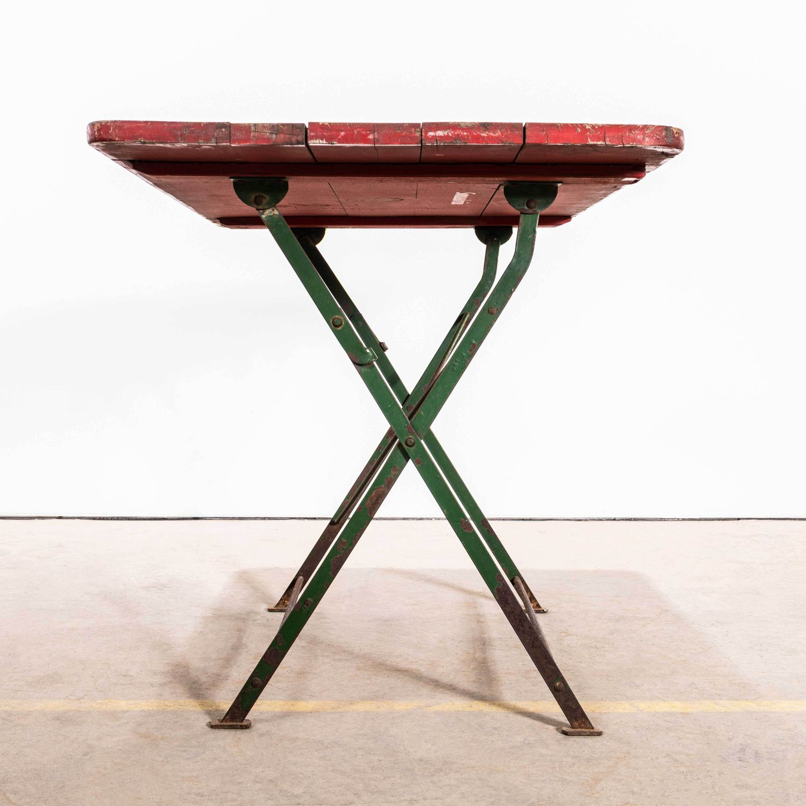 1950's French Folding Wood And Forged Metal Base Table photo Furniture