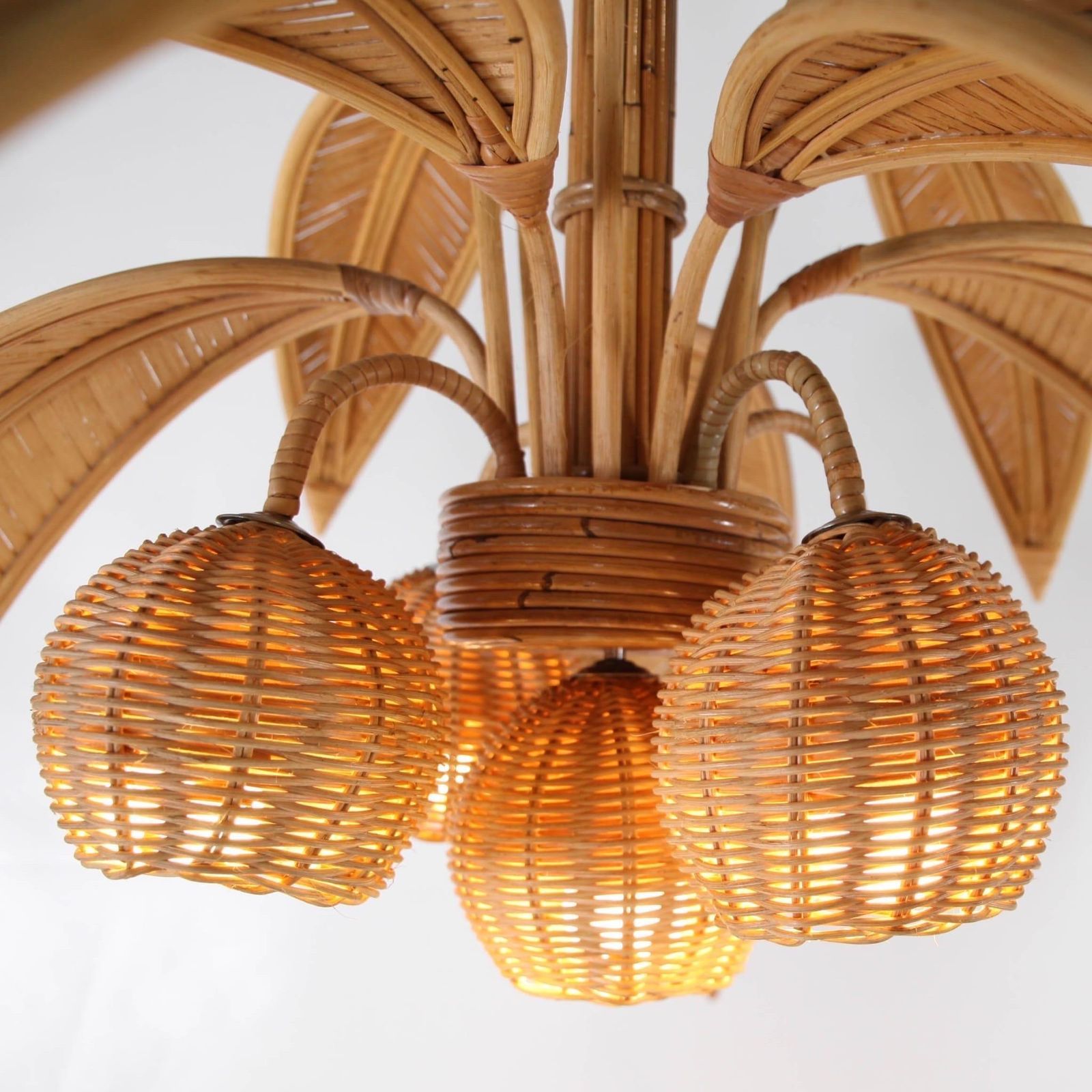 Rattan "Palmtree/Coconut" Chandelier photo furniture