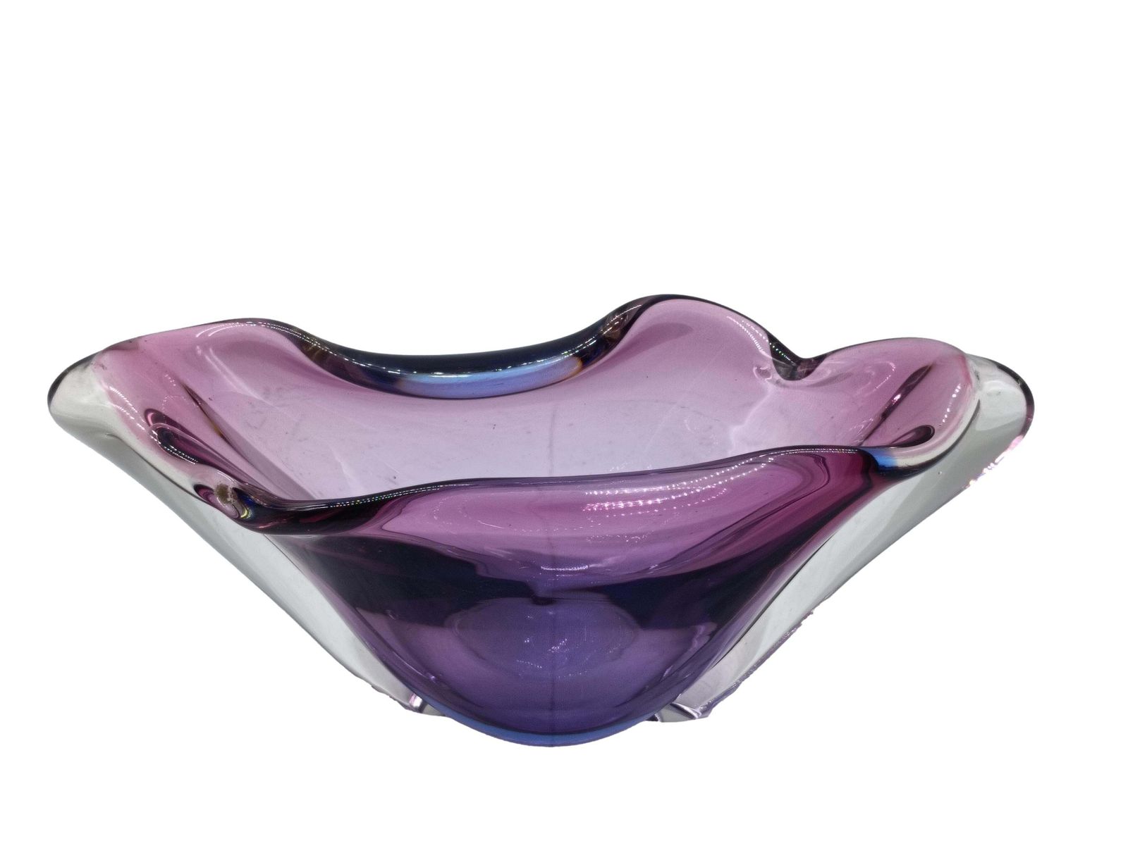 Flavio Poli For Seguso Purple Submerged Murano Glass Centerpiece, 1960s photo for sale