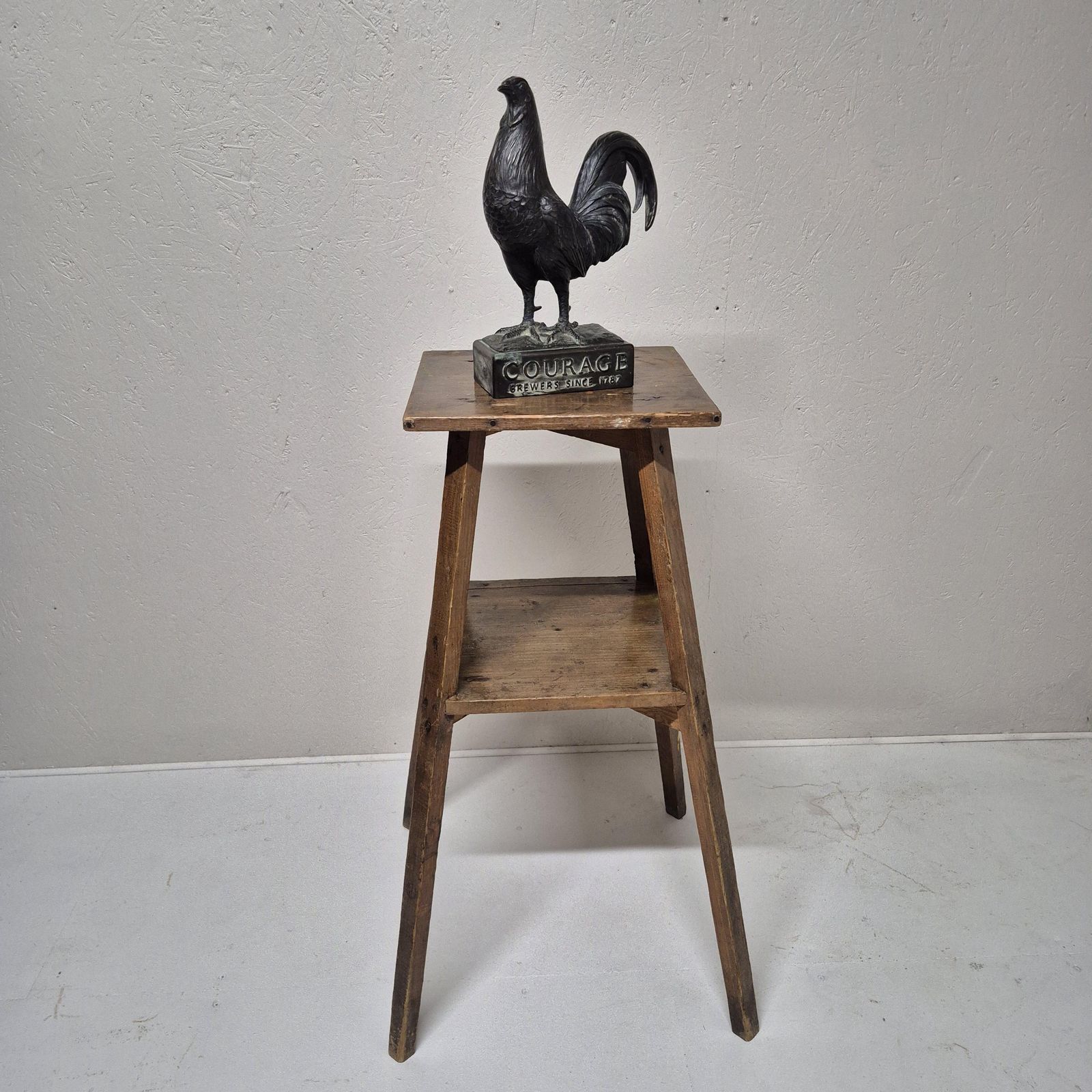 Advertising Courage Ales Brewery Cast Bronze Metal Cockerel Figure photo Art