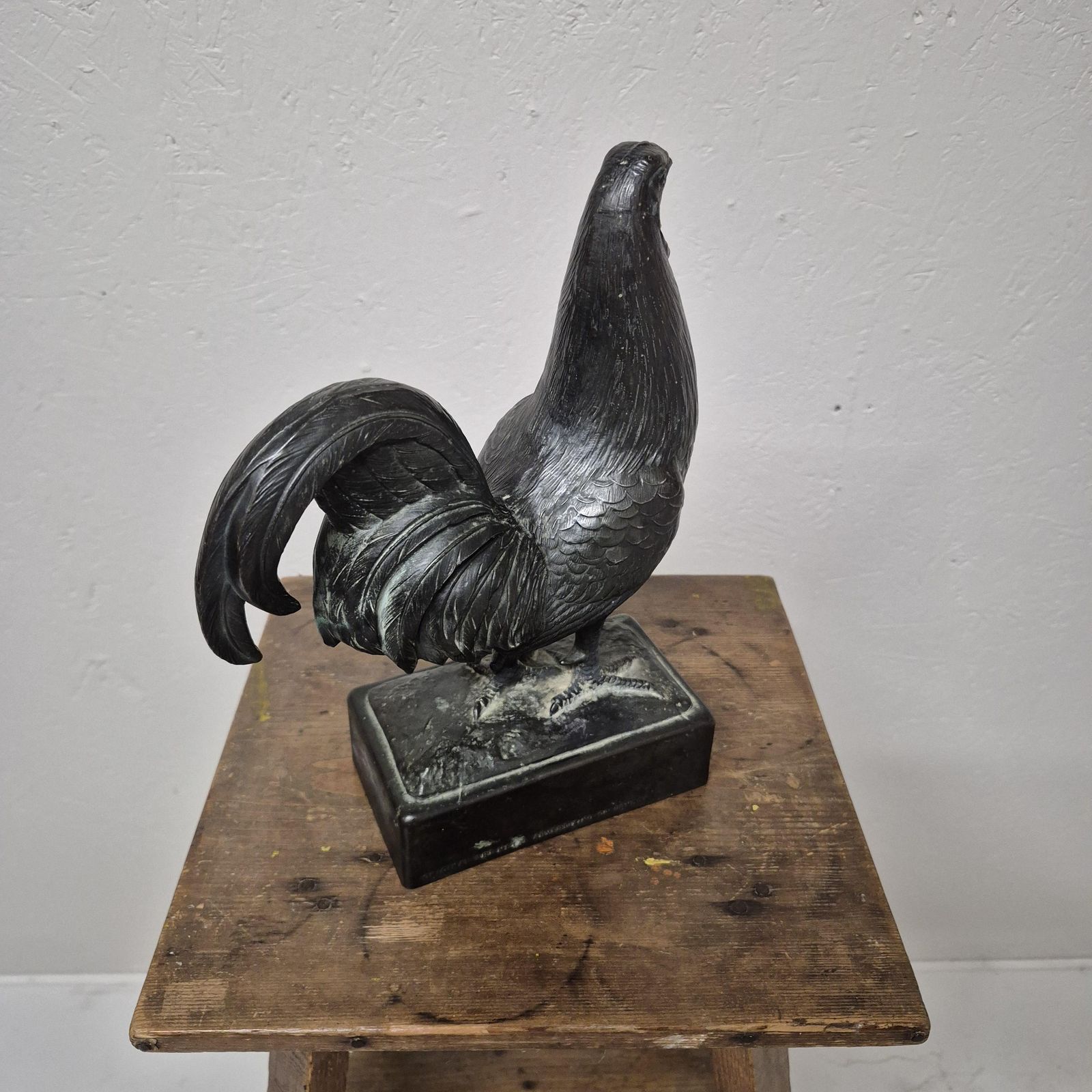Advertising Courage Ales Brewery Cast Bronze Metal Cockerel Figure photo vintage