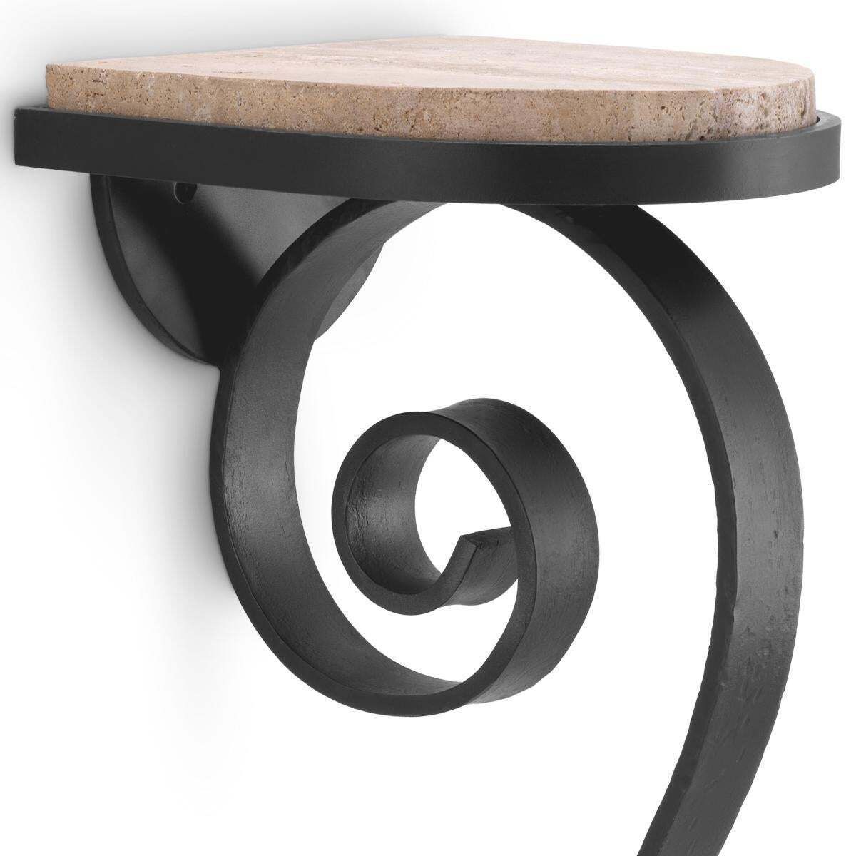 Metal And Travertine Wall Mounted Console Table photo for sale