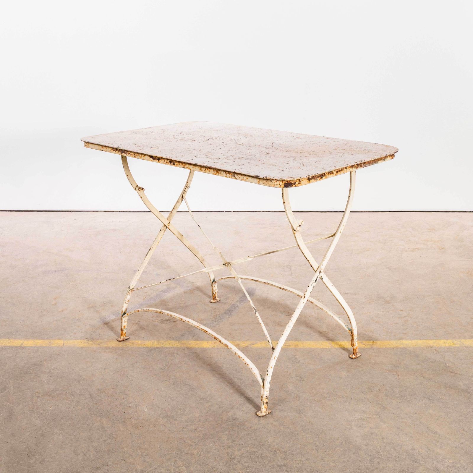 1950's White Heavy Weight French Garden Folding Table