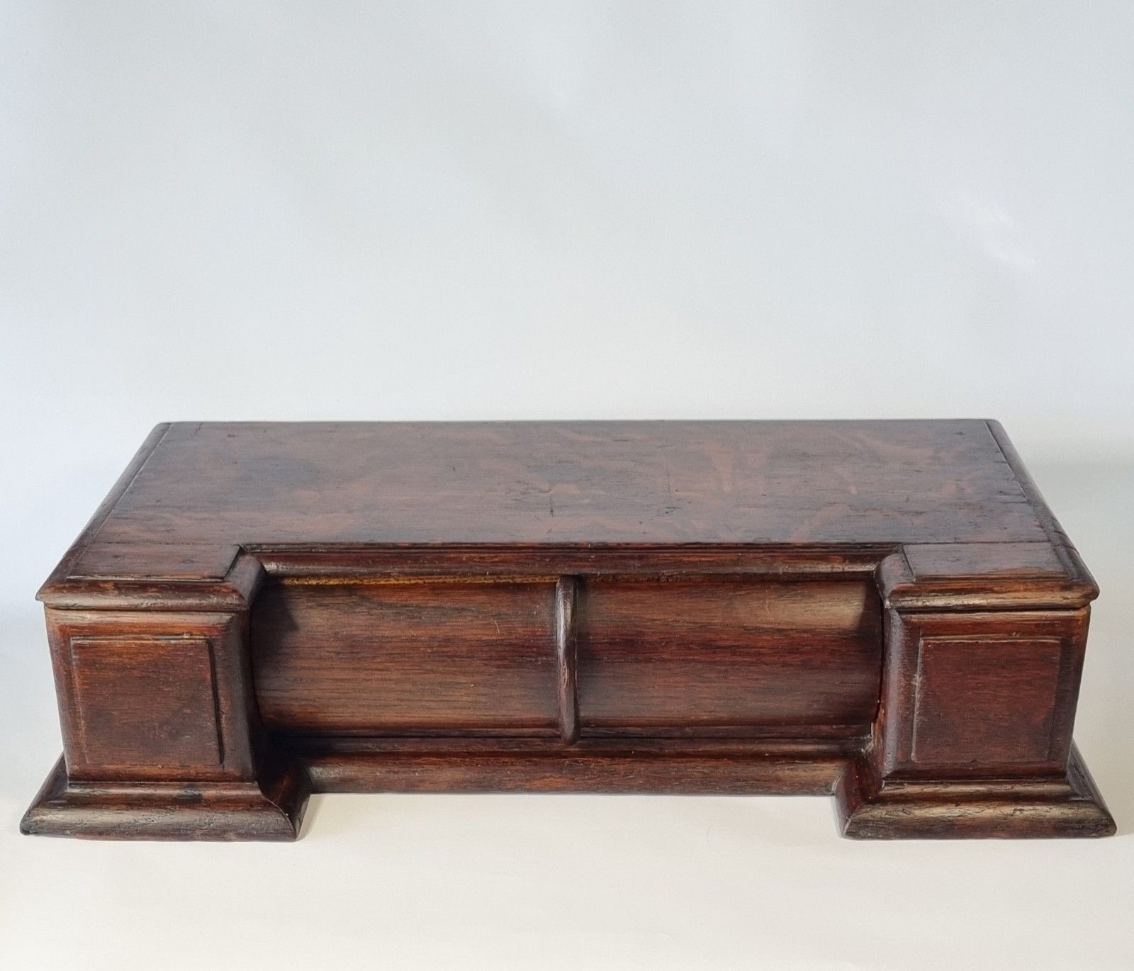 Antique 19th Century Solid Oak Desk Top Drawer Writing Box Collectors Storage